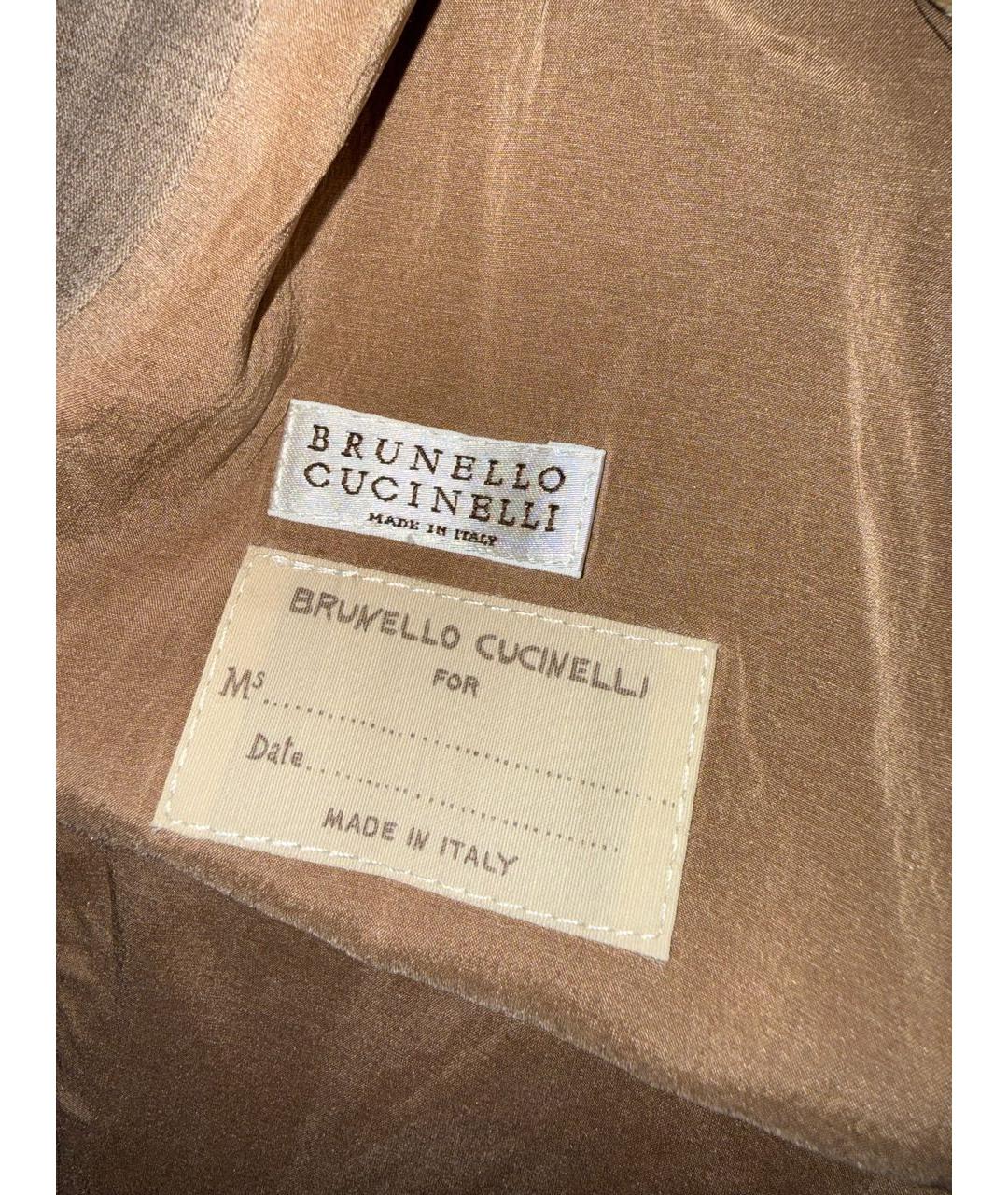 BRUNELLO CUCINELLI Бежевый льняной костюм с брюками, фото 7