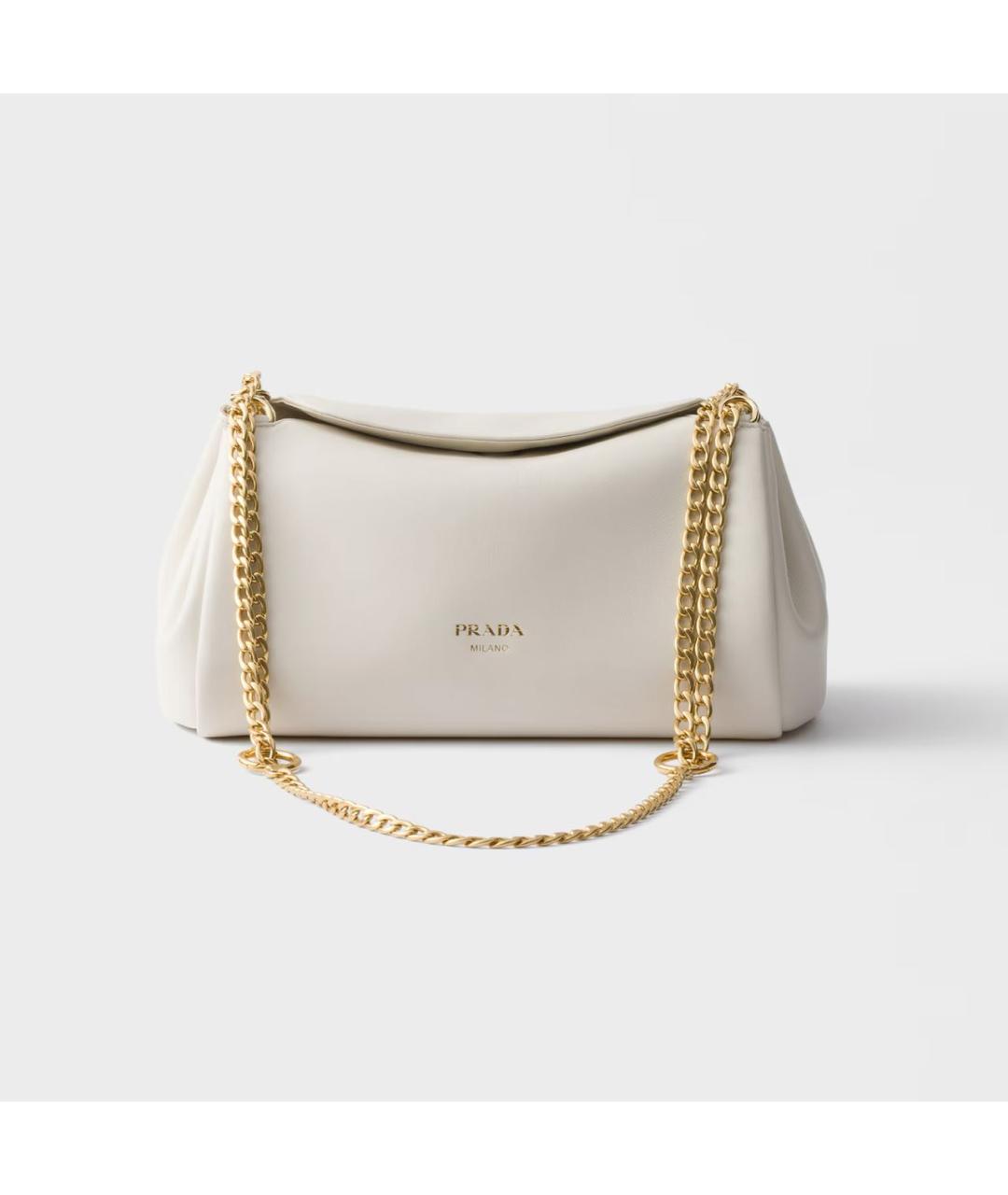 PRADA Белая кожаная сумка через плечо, фото 6