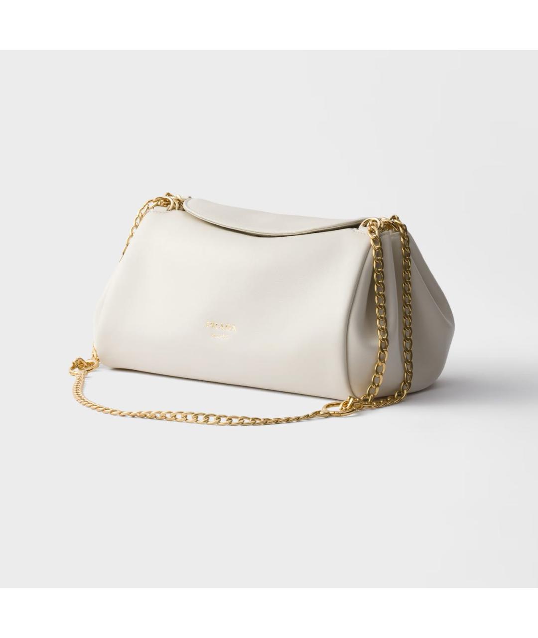 PRADA Белая кожаная сумка через плечо, фото 3
