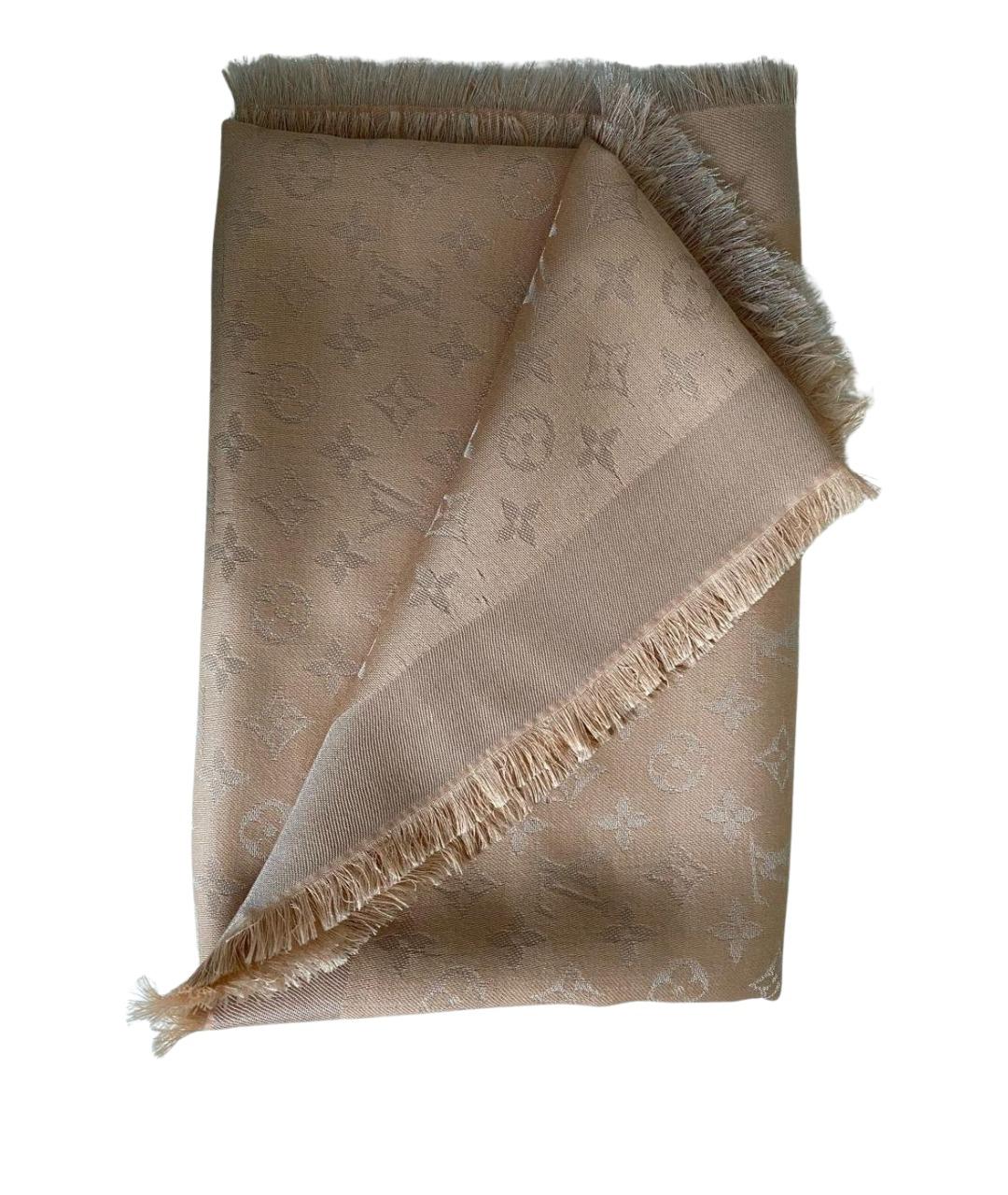 LOUIS VUITTON Бежевый шерстяной платок, фото 1