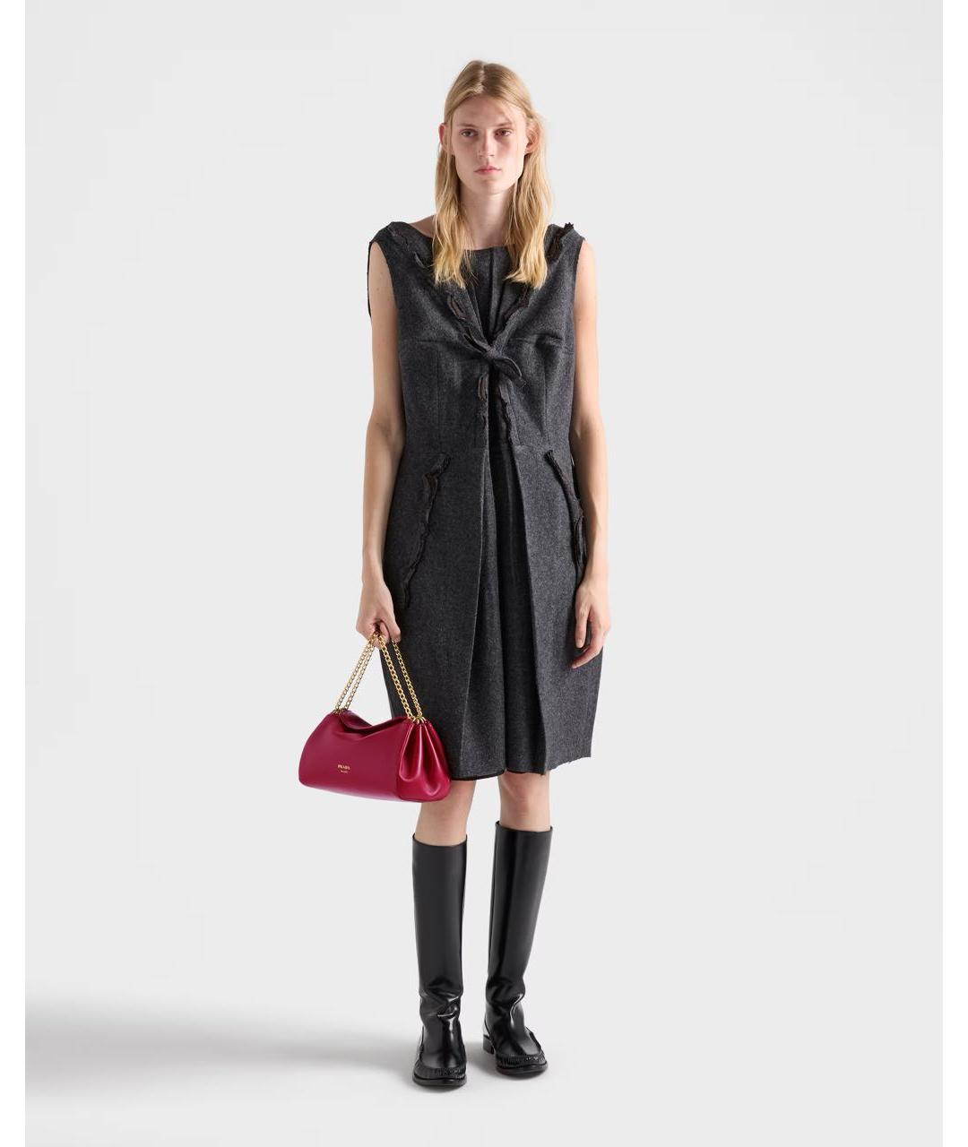 PRADA Красная кожаная сумка через плечо, фото 2