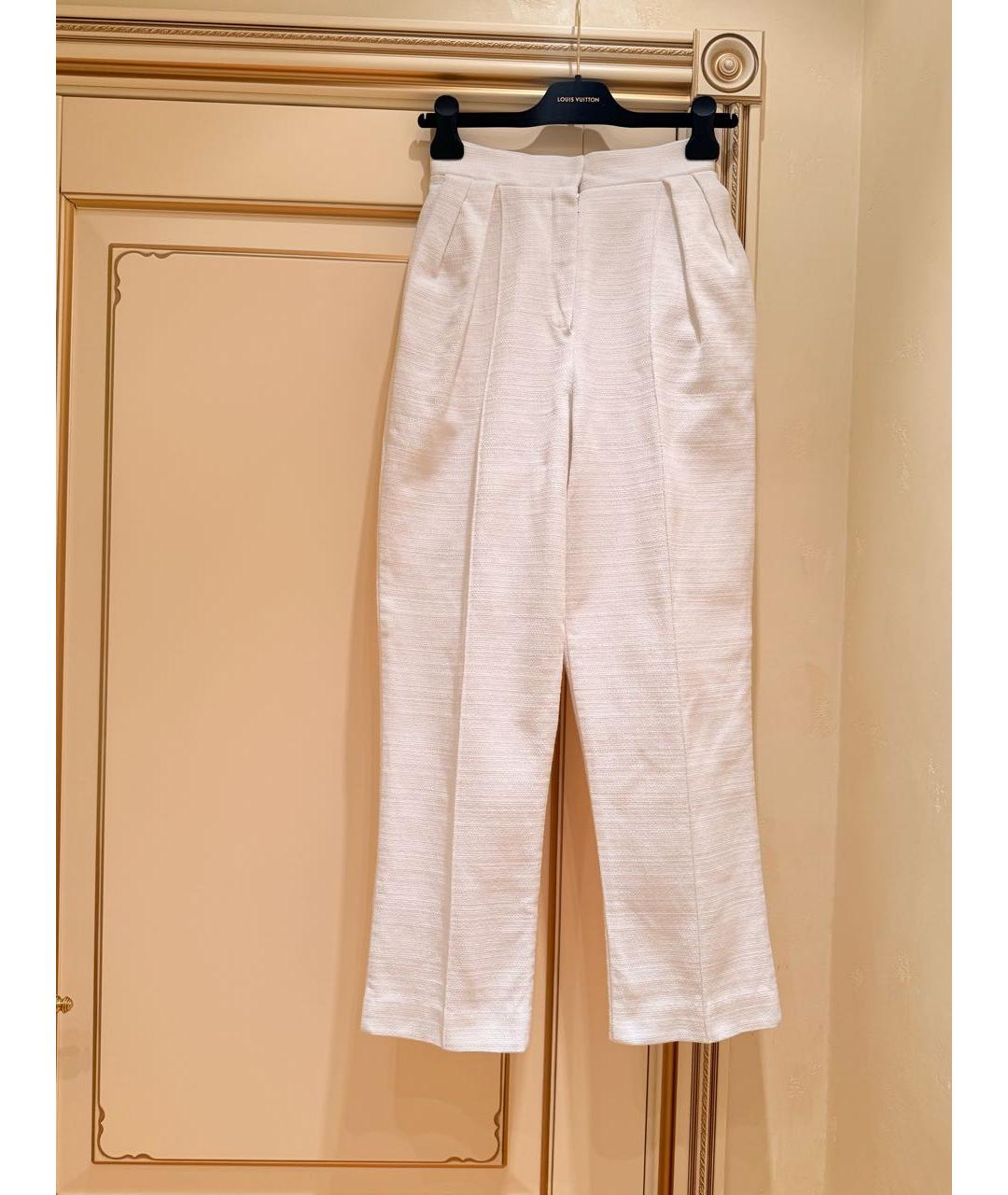 ULYANA SERGEENKO Белые хлопковые брюки узкие, фото 3