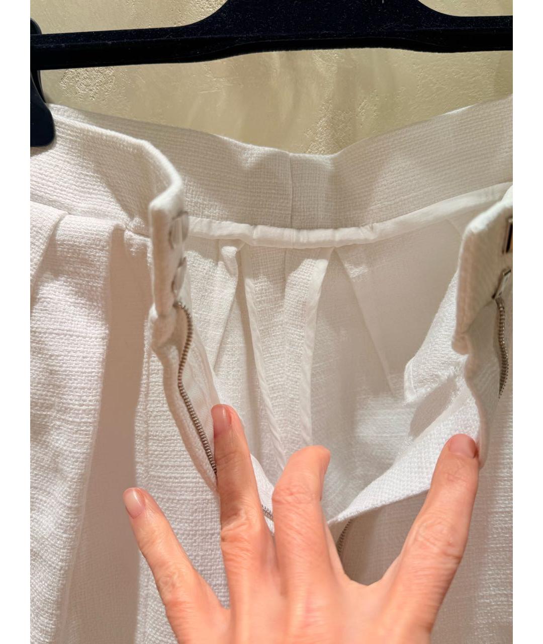 ULYANA SERGEENKO Белые хлопковые брюки узкие, фото 5