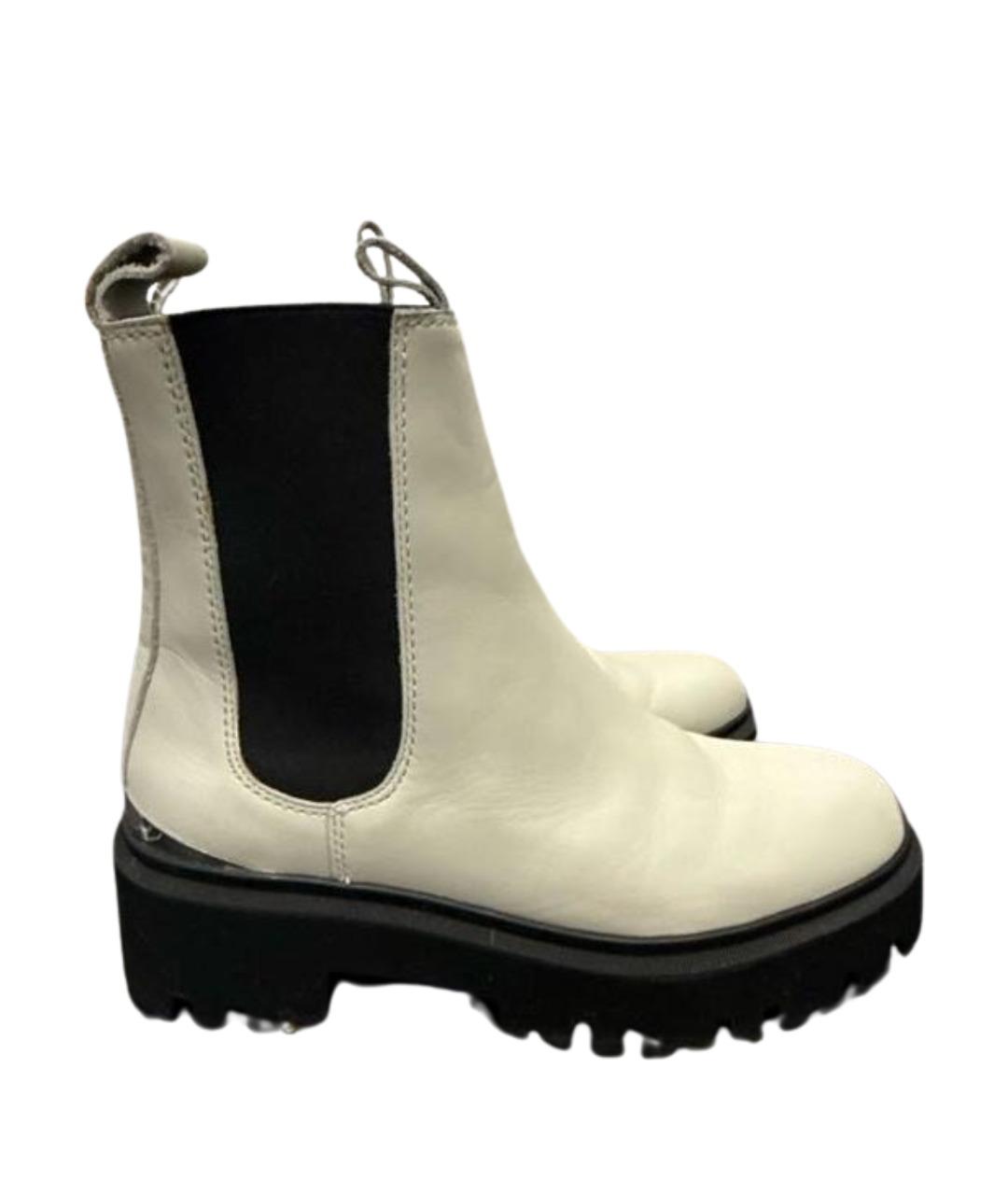 MAJE Белые кожаные ботинки, фото 1