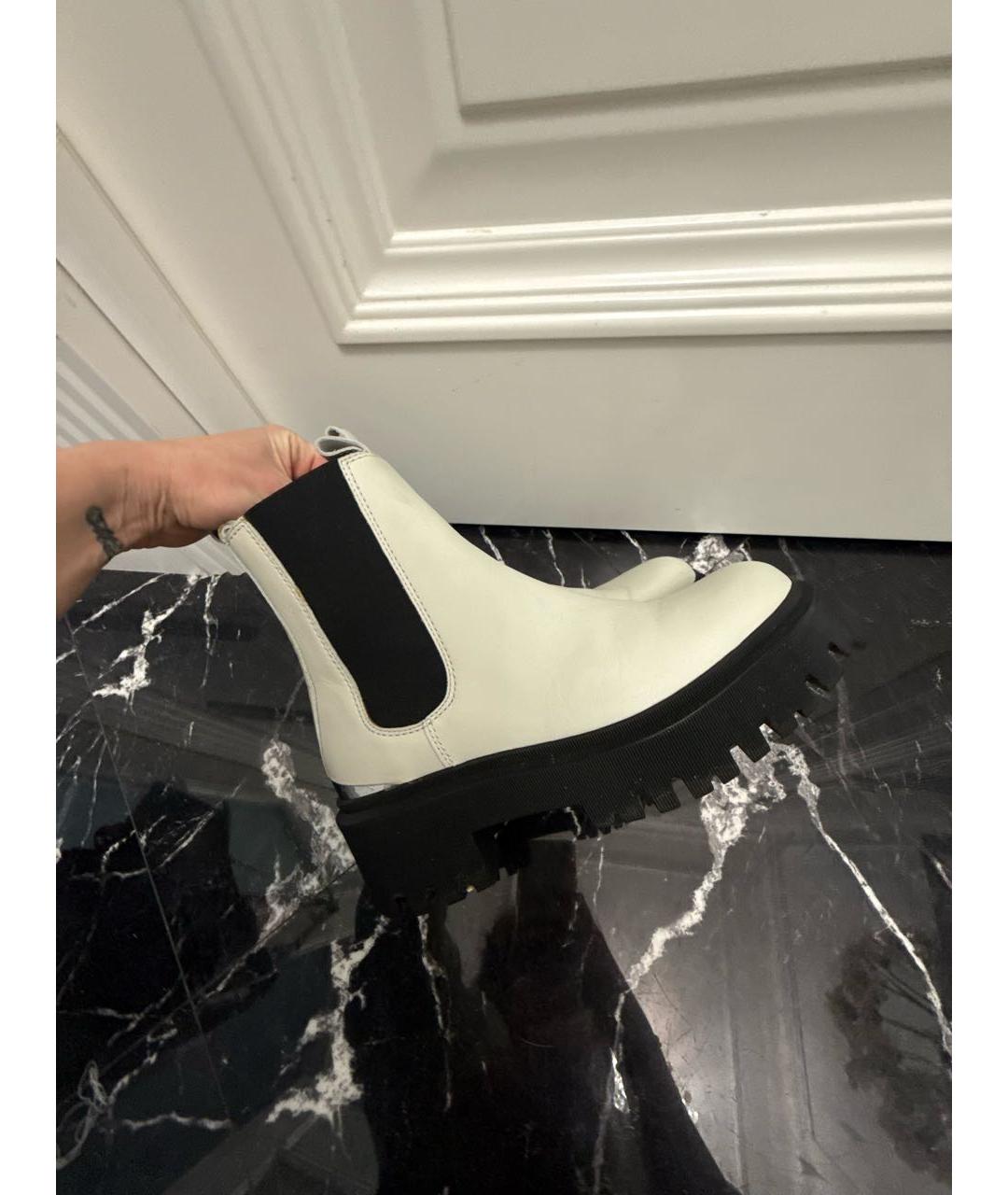 MAJE Белые кожаные ботинки, фото 5