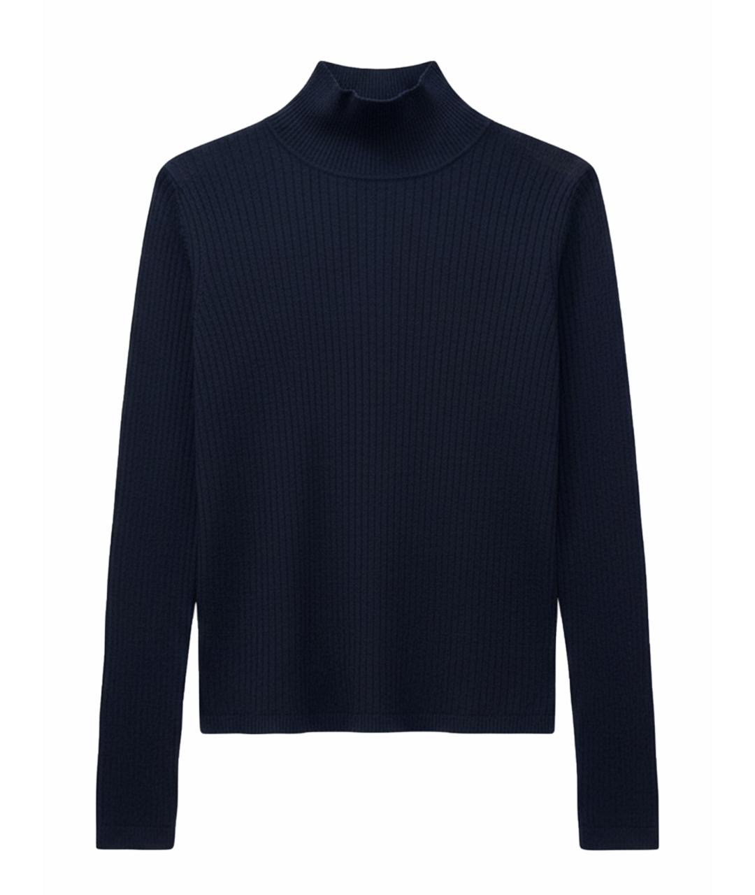 MAX MARA STUDIO Темно-синяя шерстяная водолазка, фото 1