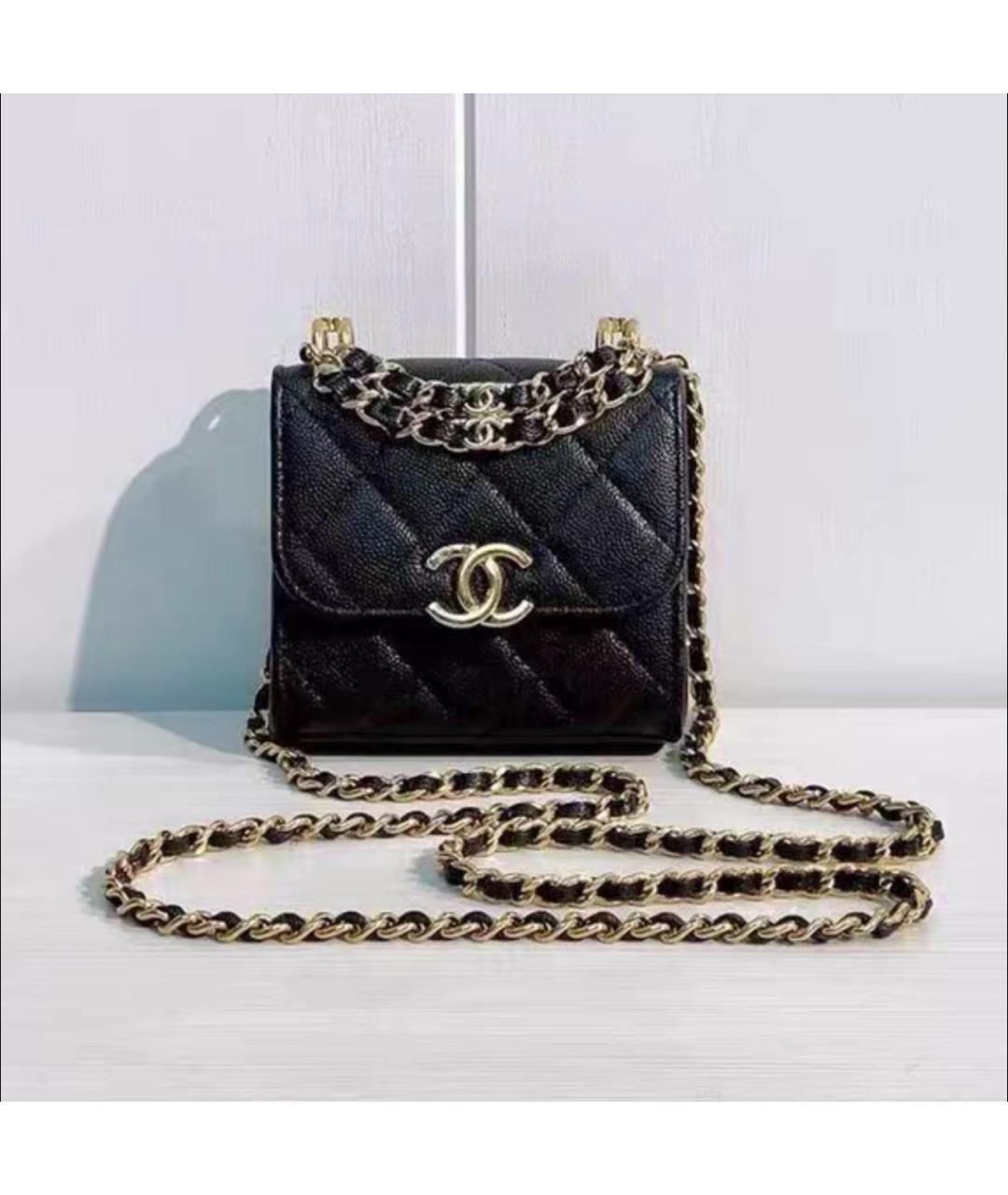 CHANEL Черная кожаная сумка через плечо, фото 5