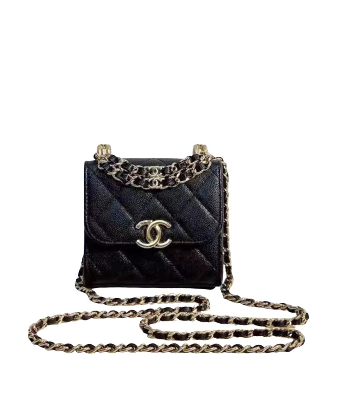 CHANEL Черная кожаная сумка через плечо, фото 1