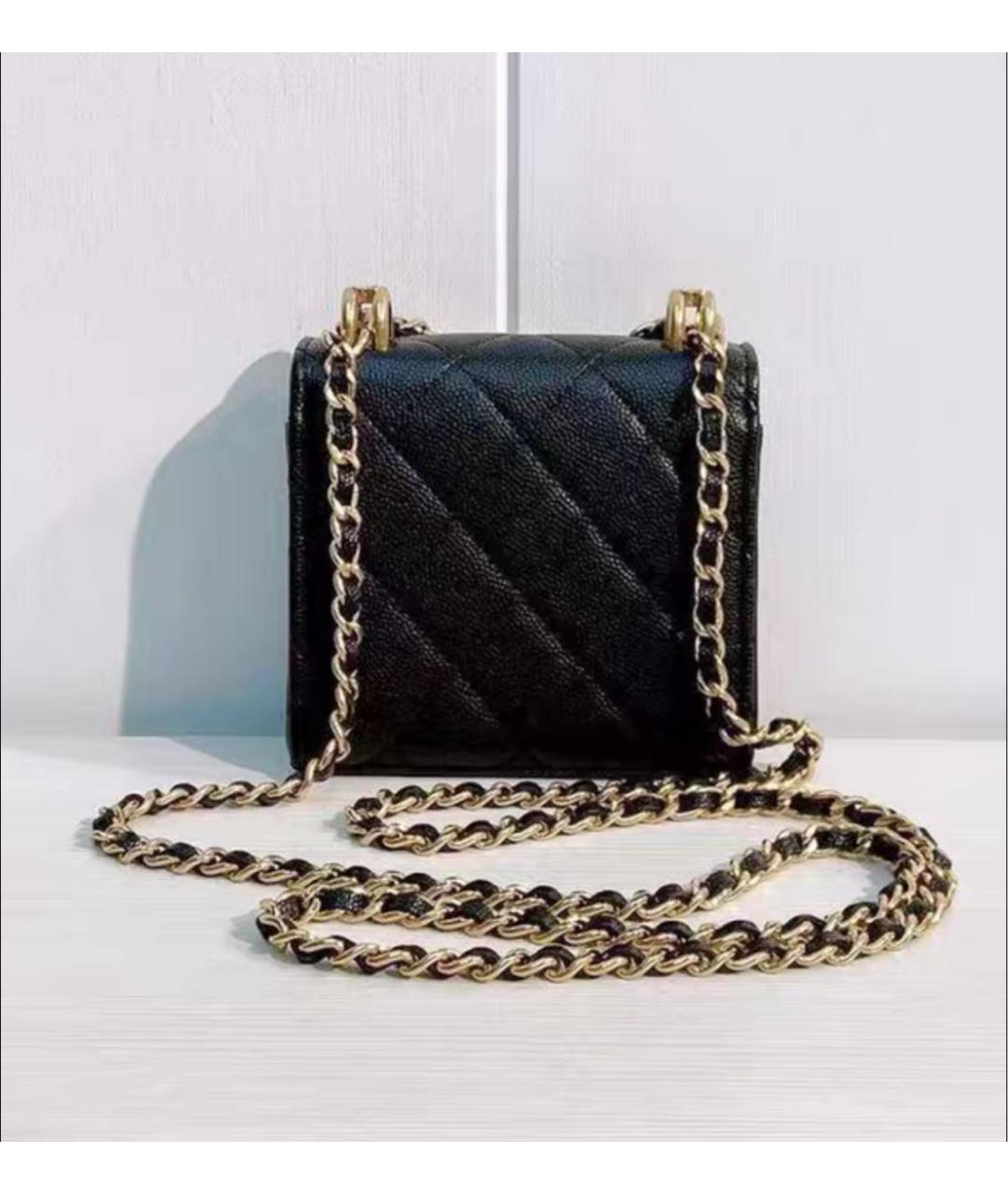 CHANEL Черная кожаная сумка через плечо, фото 2