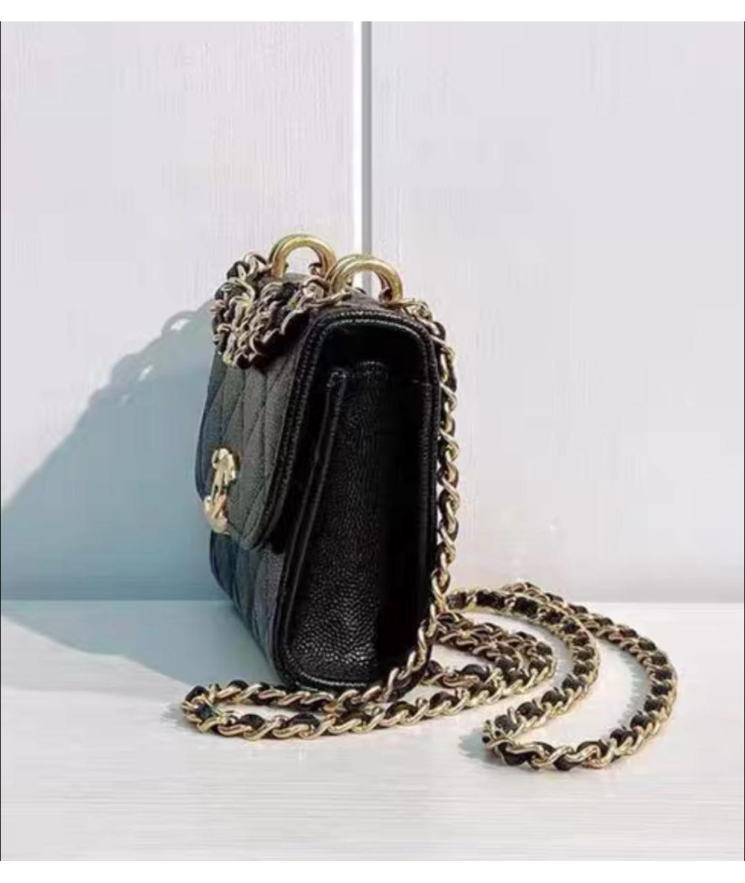 CHANEL Черная кожаная сумка через плечо, фото 3