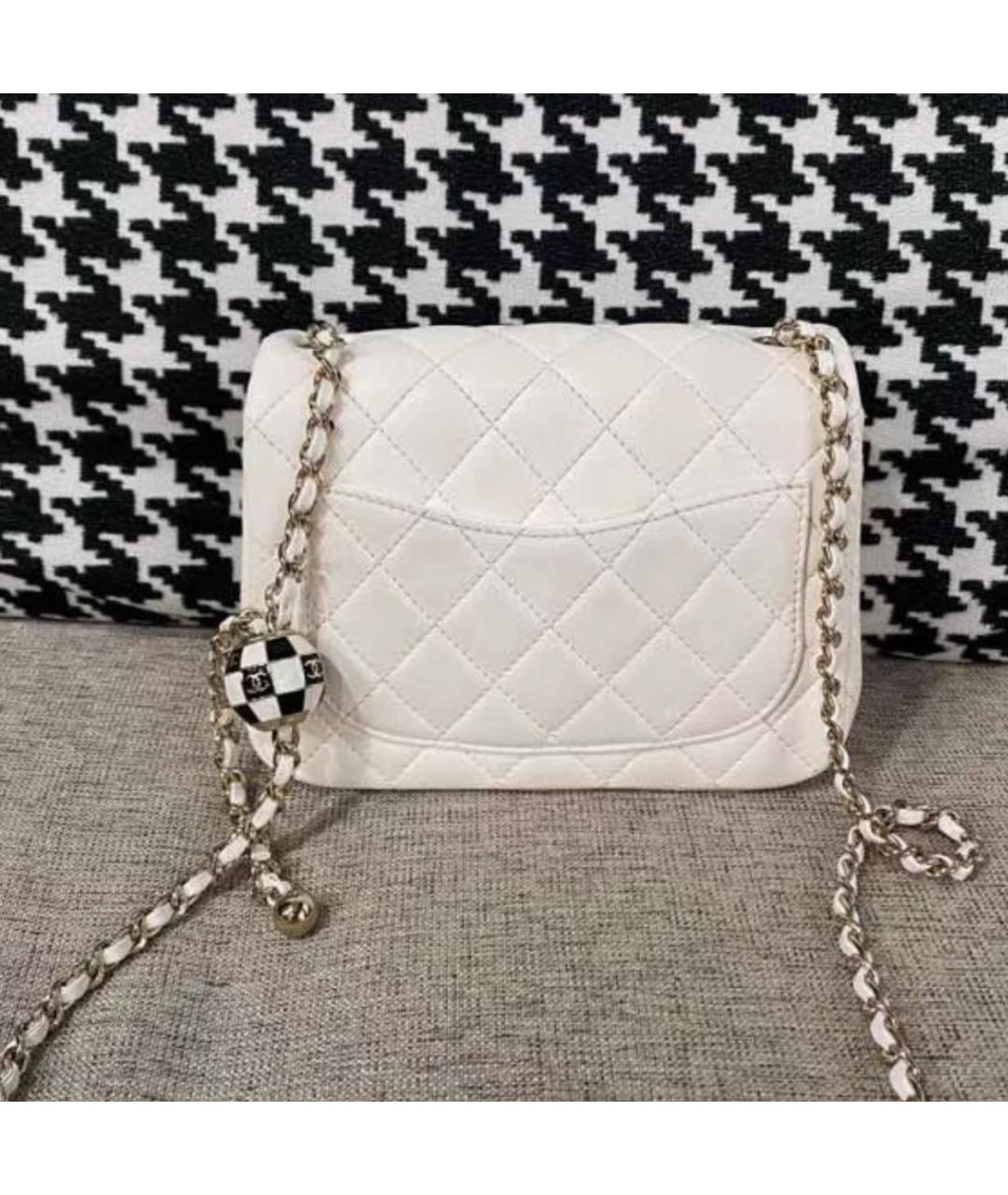 CHANEL Белая кожаная сумка через плечо, фото 2