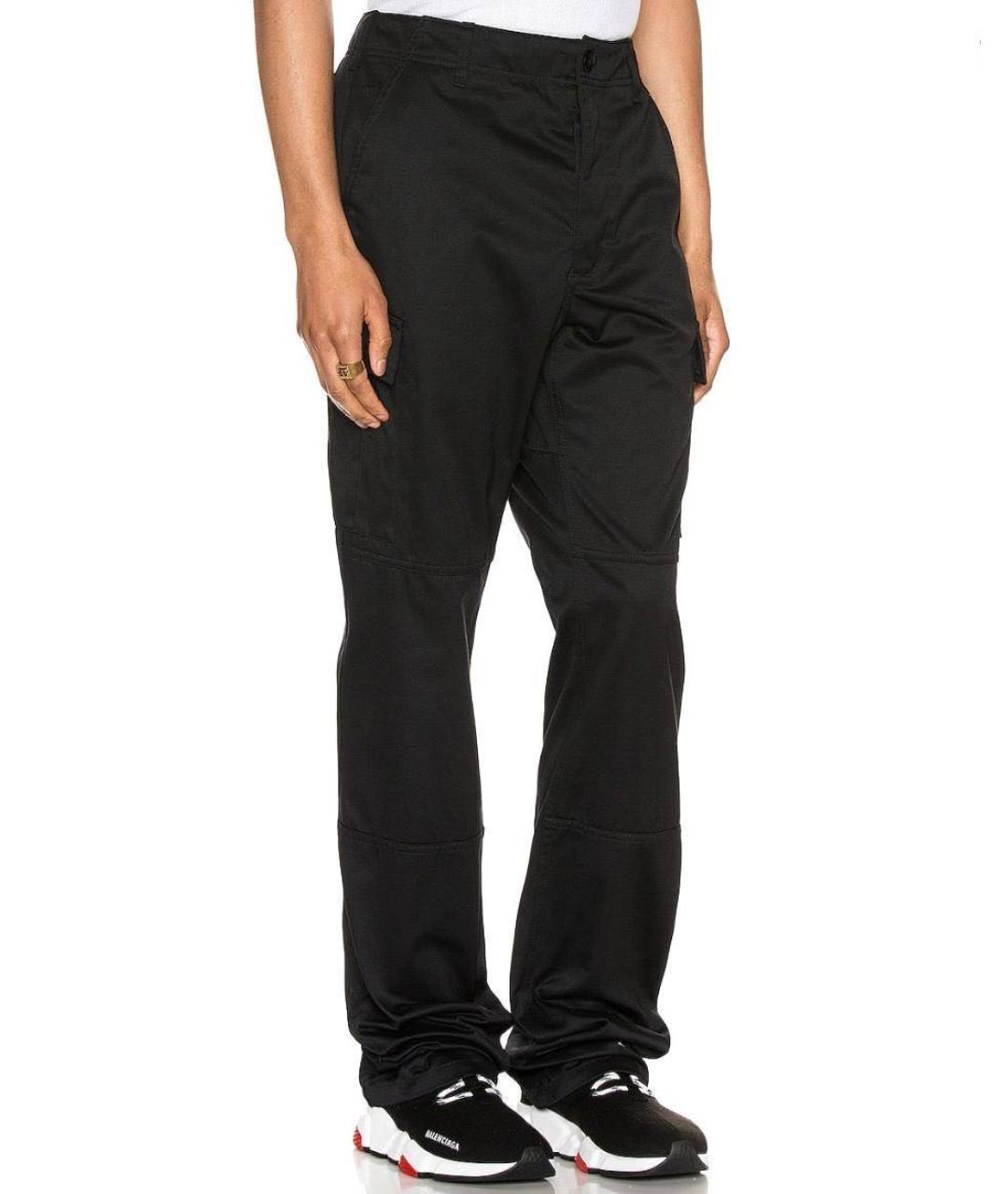 BALENCIAGA Черные хлопковые повседневные брюки, фото 3