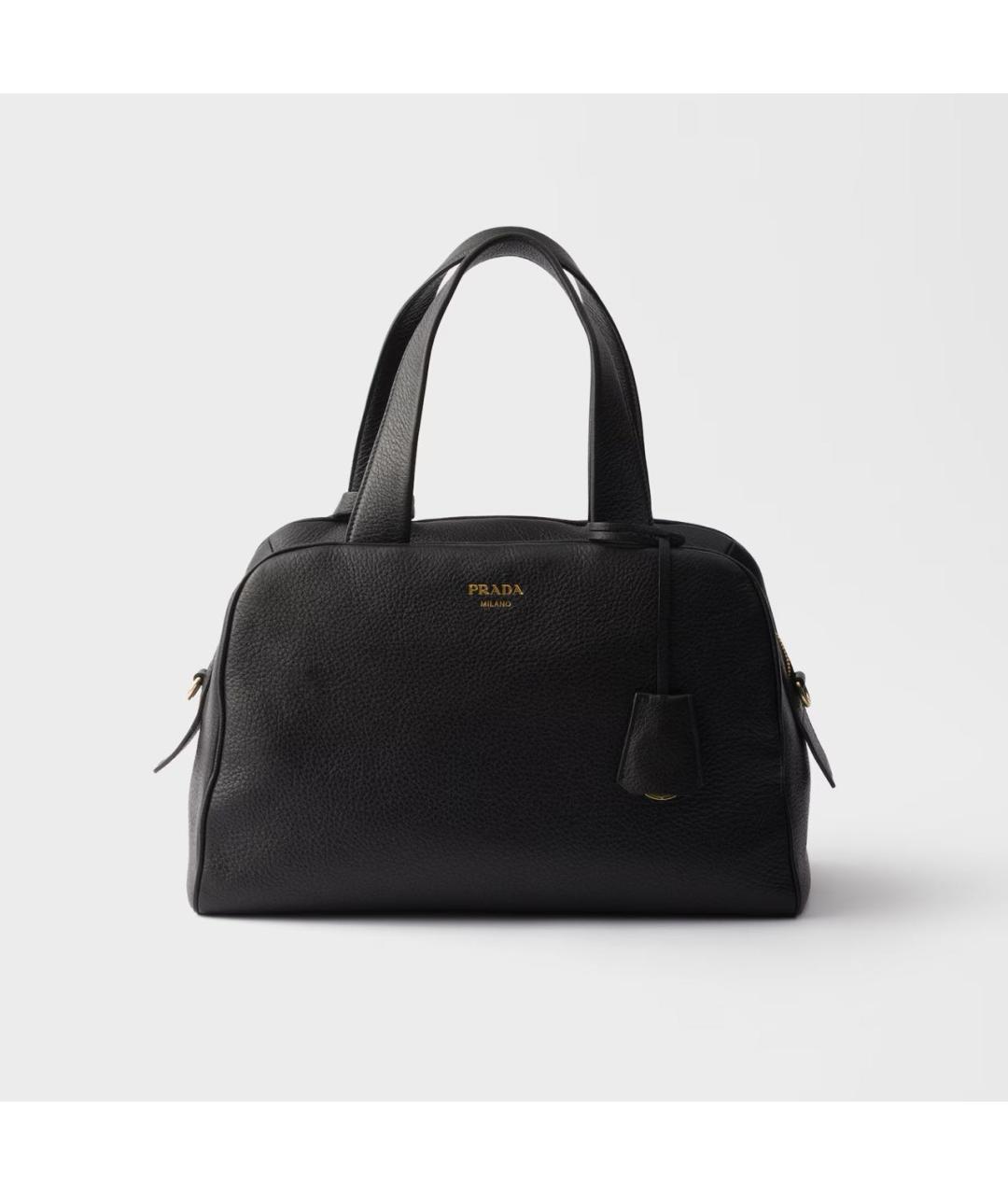PRADA Черная кожаная сумка с короткими ручками, фото 8