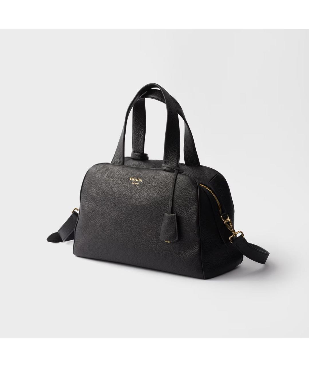PRADA Черная кожаная сумка с короткими ручками, фото 3