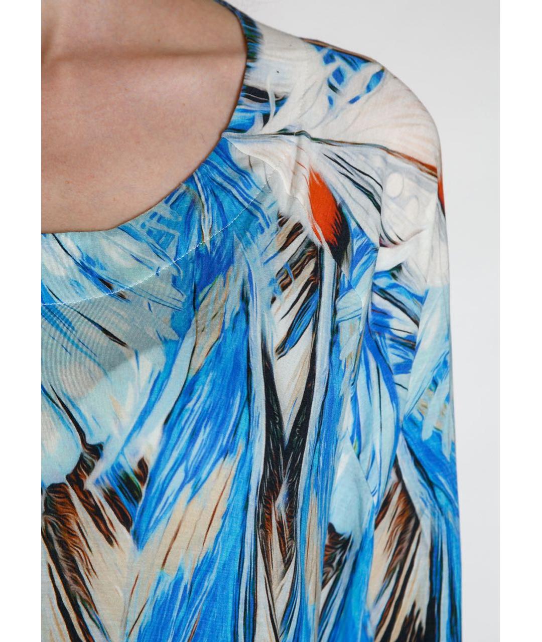 ROBERTO CAVALLI Голубая хлопковая туника, фото 5