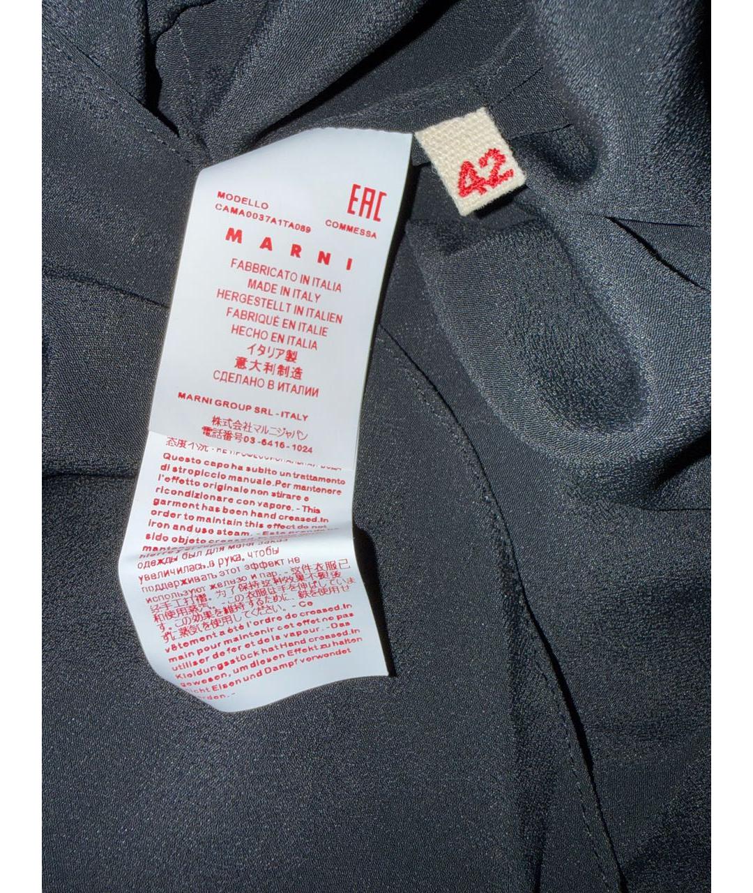 MARNI Черная ацетатная блузы, фото 4