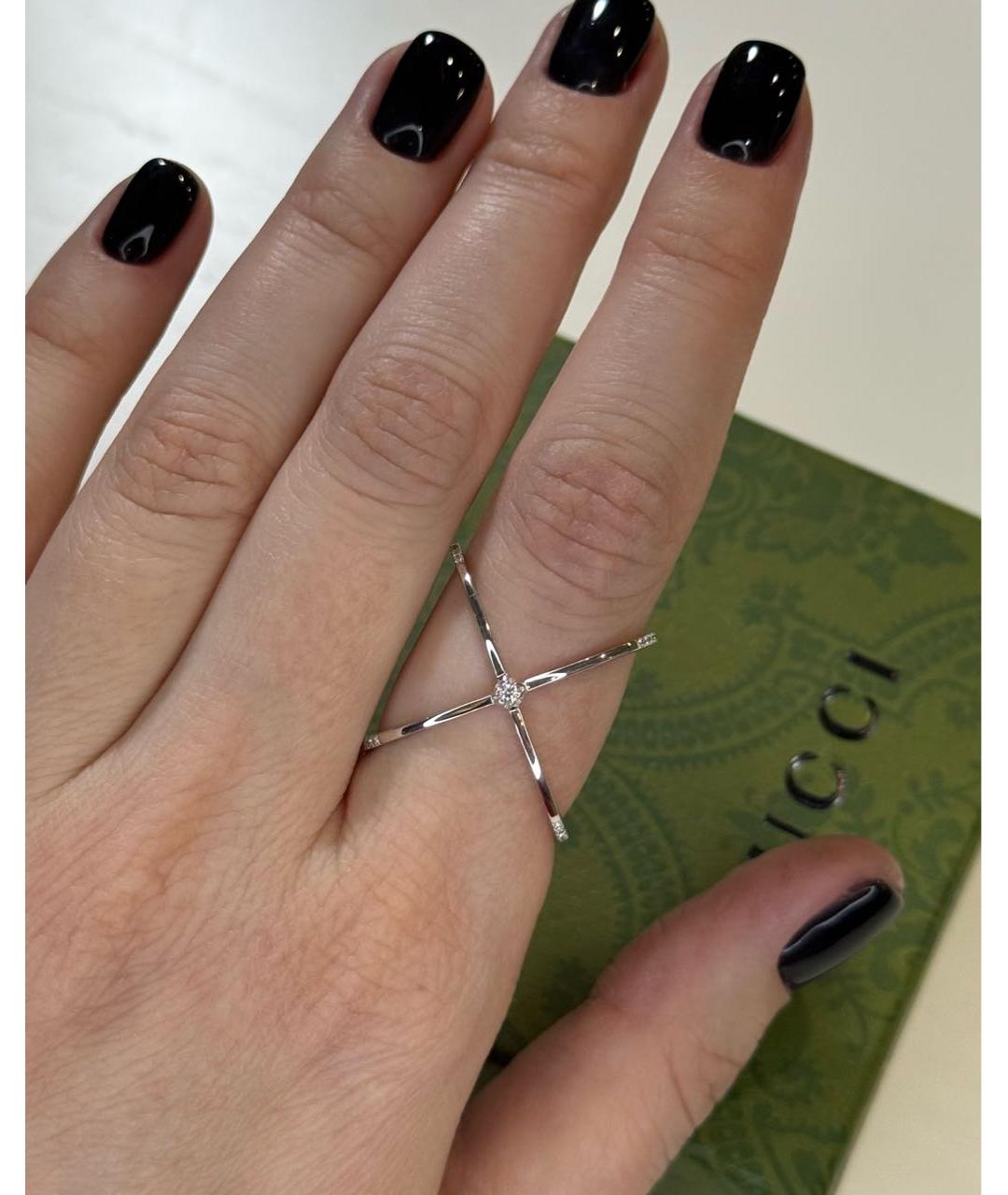 GUCCI Белое кольцо из белого золота, фото 5