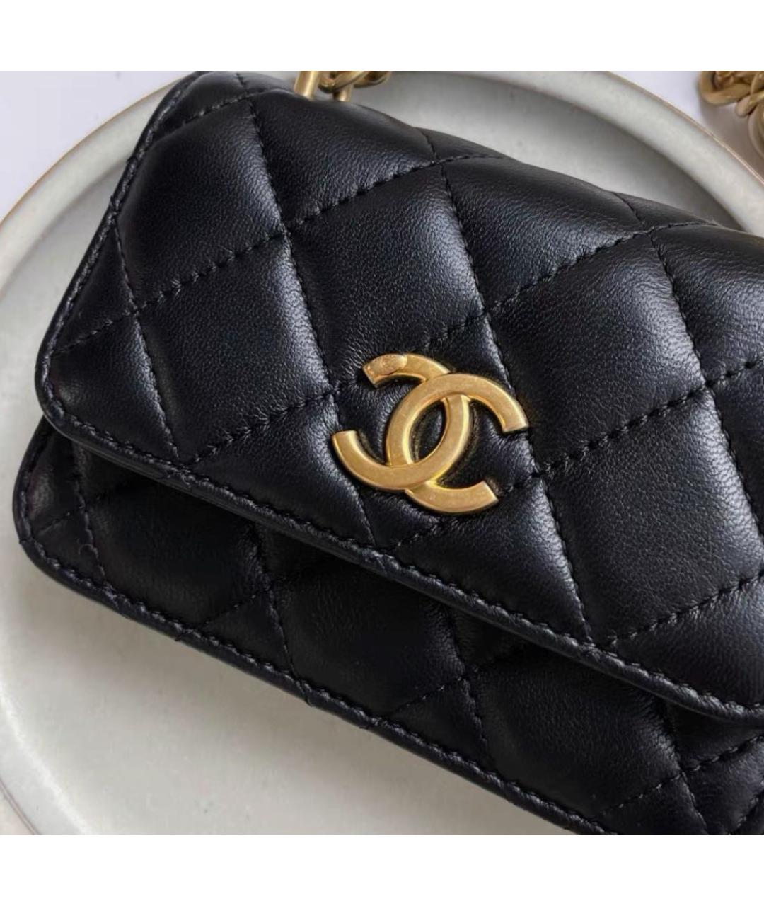 CHANEL Черная кожаная сумка через плечо, фото 3