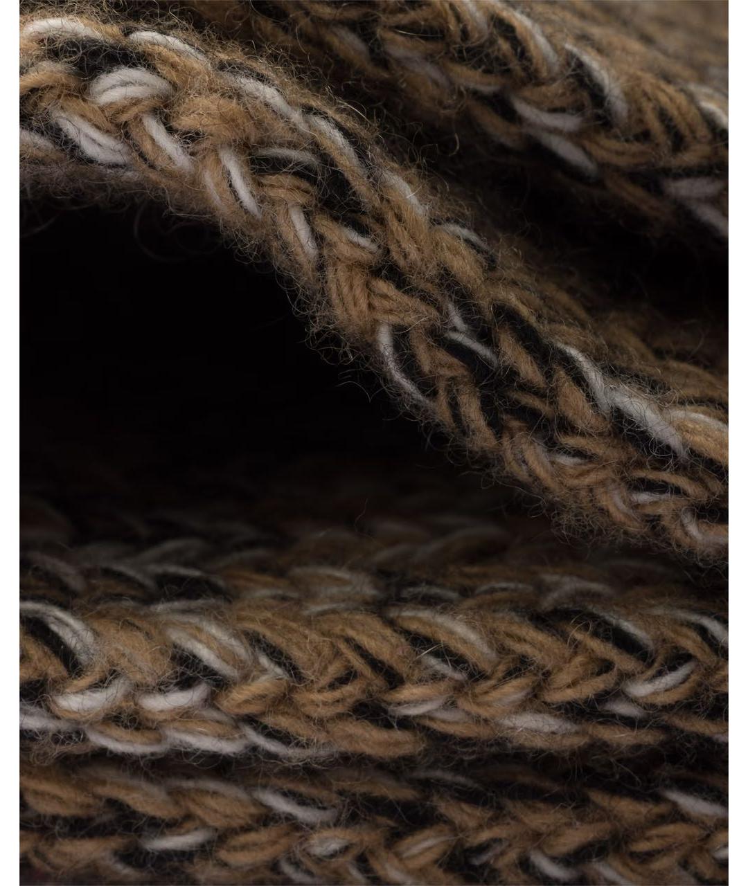 PRADA Коричневый шерстяной шарф, фото 2