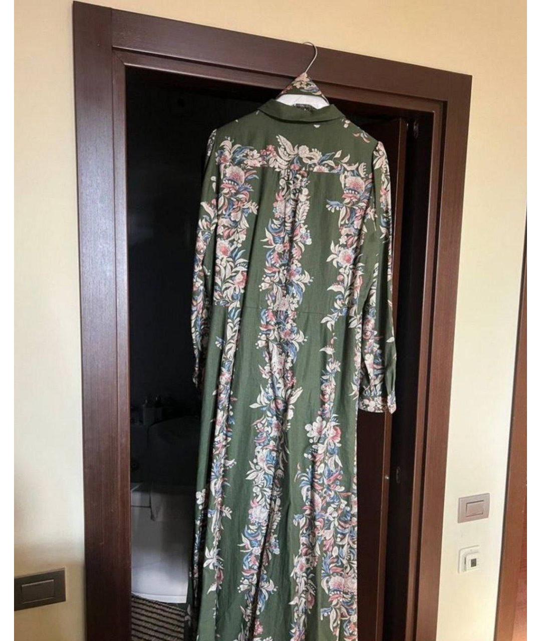 Sezane Зеленые льняное повседневное платье, фото 2