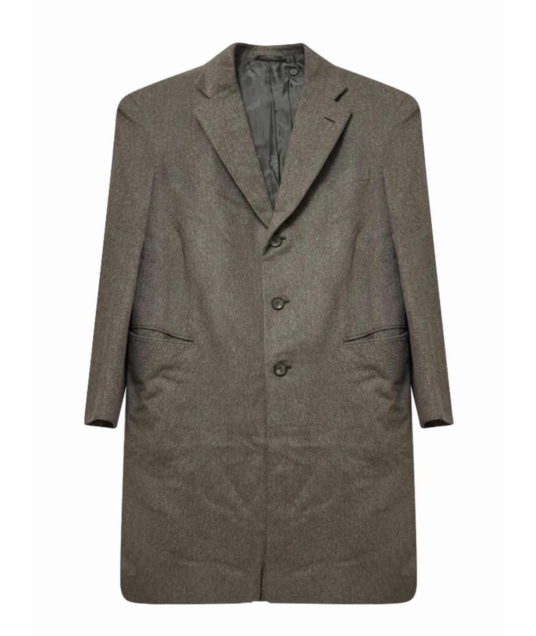 BRIONI Серое шерстяное пальто, фото 1