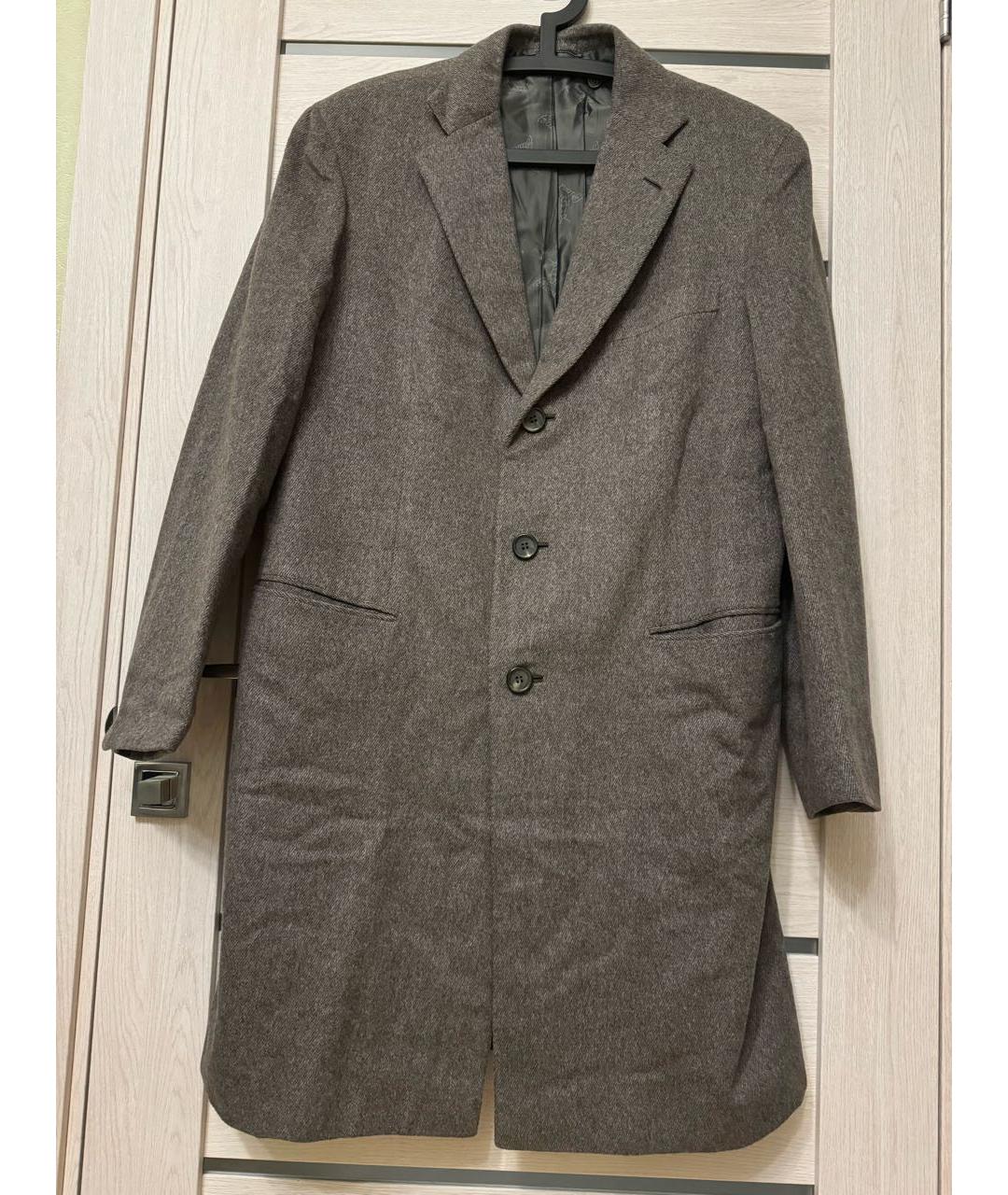 BRIONI Серое шерстяное пальто, фото 2