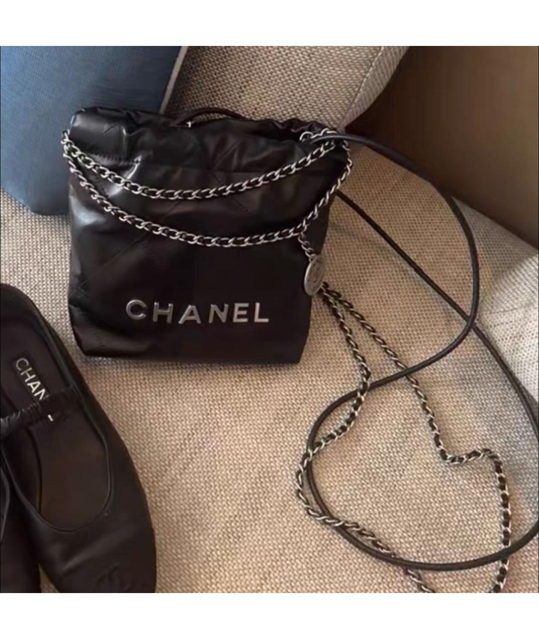 CHANEL Черная кожаная сумка через плечо, фото 2