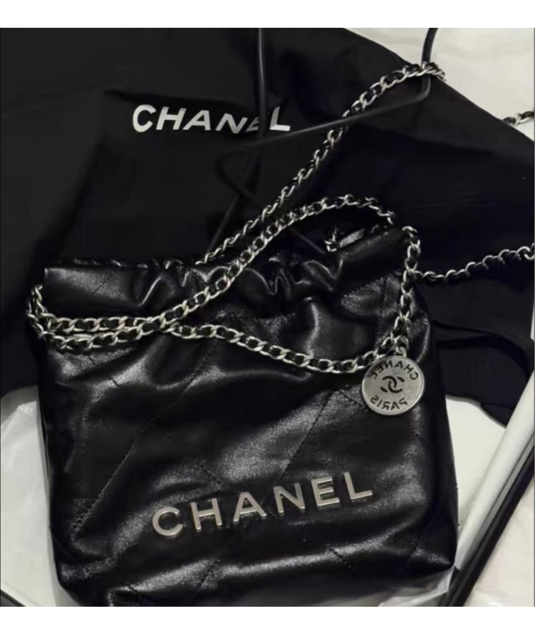 CHANEL Черная кожаная сумка через плечо, фото 4