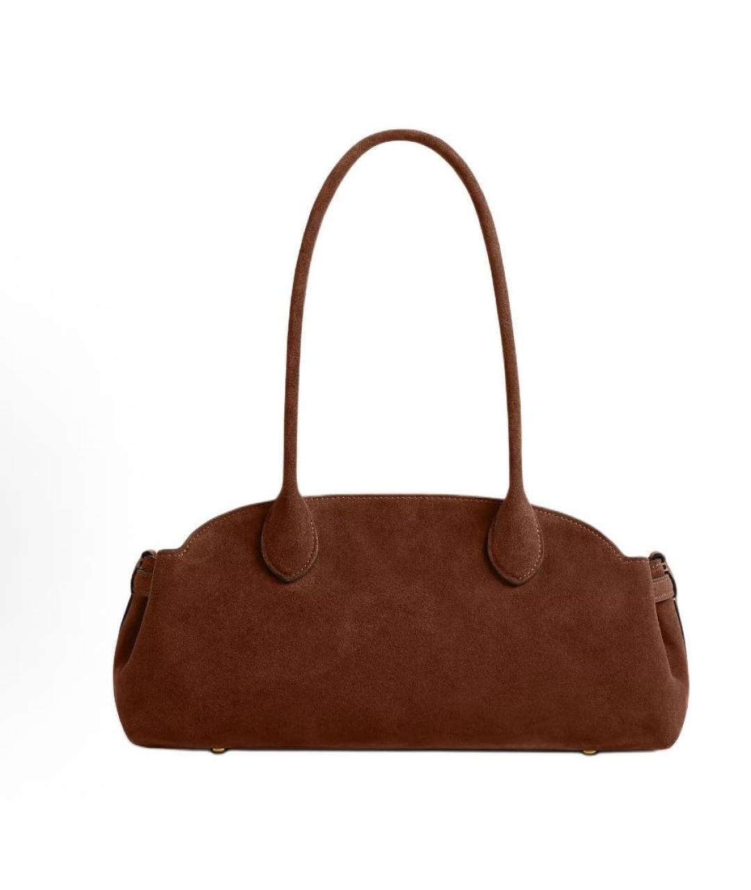 COACH Коричневая замшевая сумка с короткими ручками, фото 3