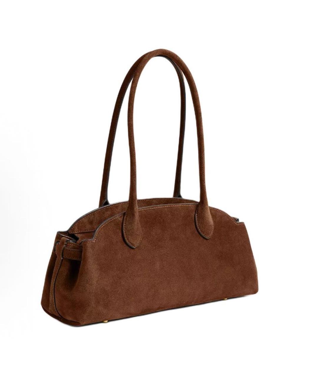 COACH Коричневая замшевая сумка с короткими ручками, фото 2