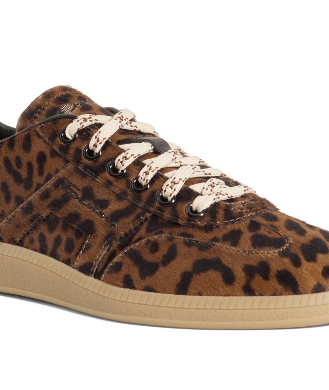 SANTONI Коричневые кожаные кеды, фото 5