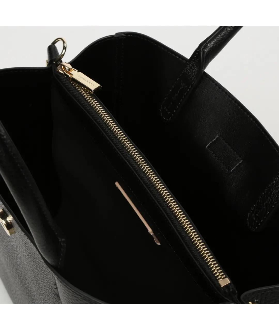 COCCINELLE Черная кожаная сумка с короткими ручками, фото 2