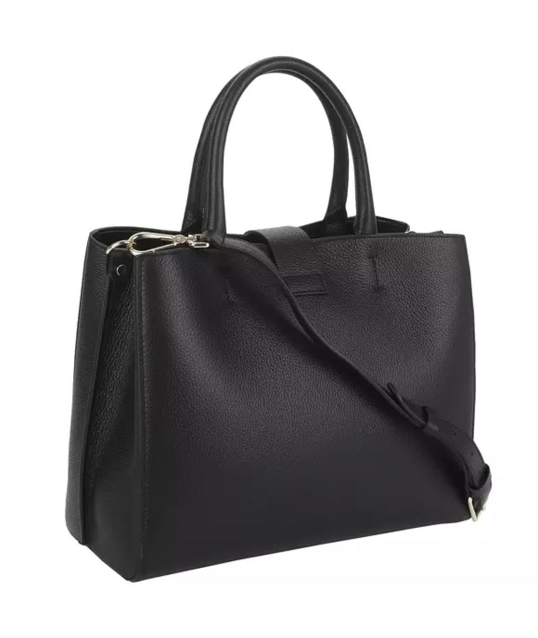 COCCINELLE Черная кожаная сумка с короткими ручками, фото 4