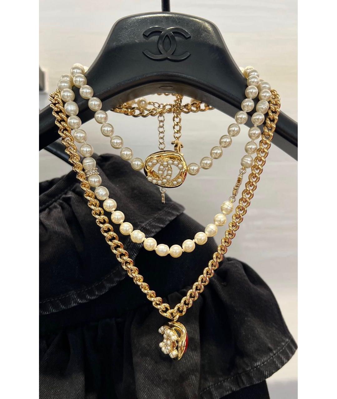 CHANEL Белое жемчужное колье, фото 4