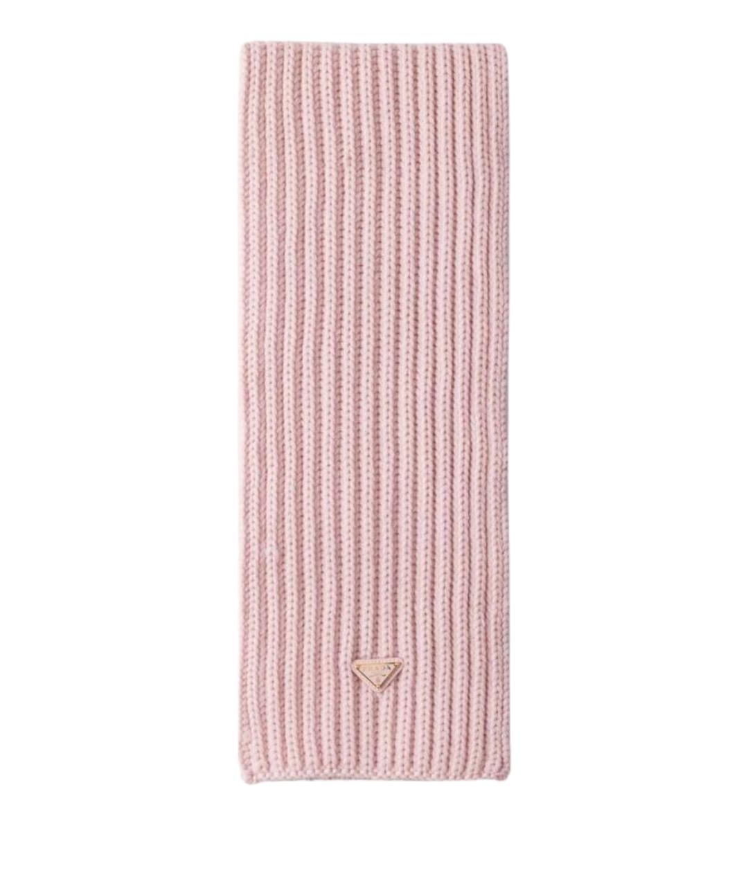PRADA Розовый шерстяной шарф, фото 1