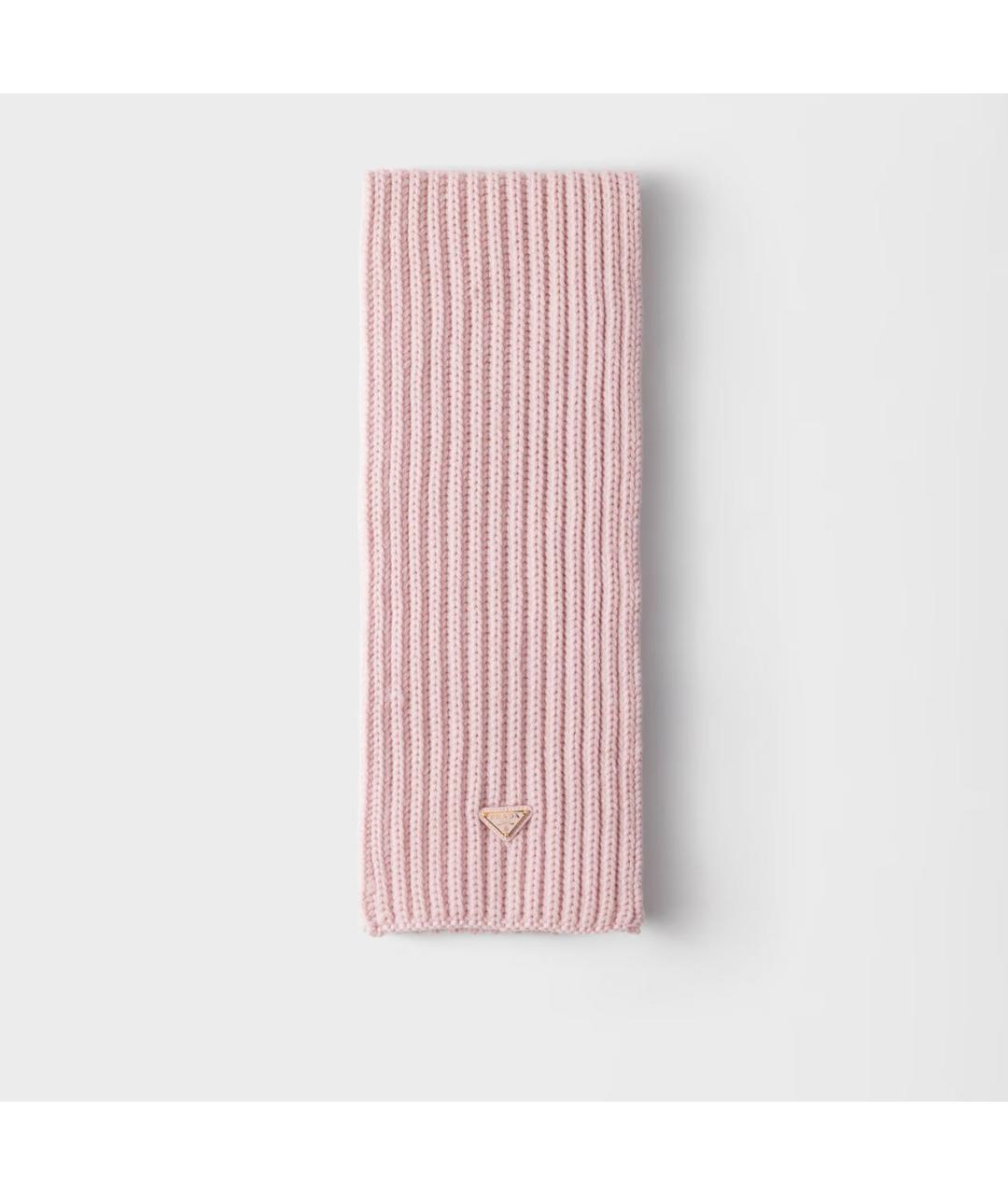 PRADA Розовый шерстяной шарф, фото 4