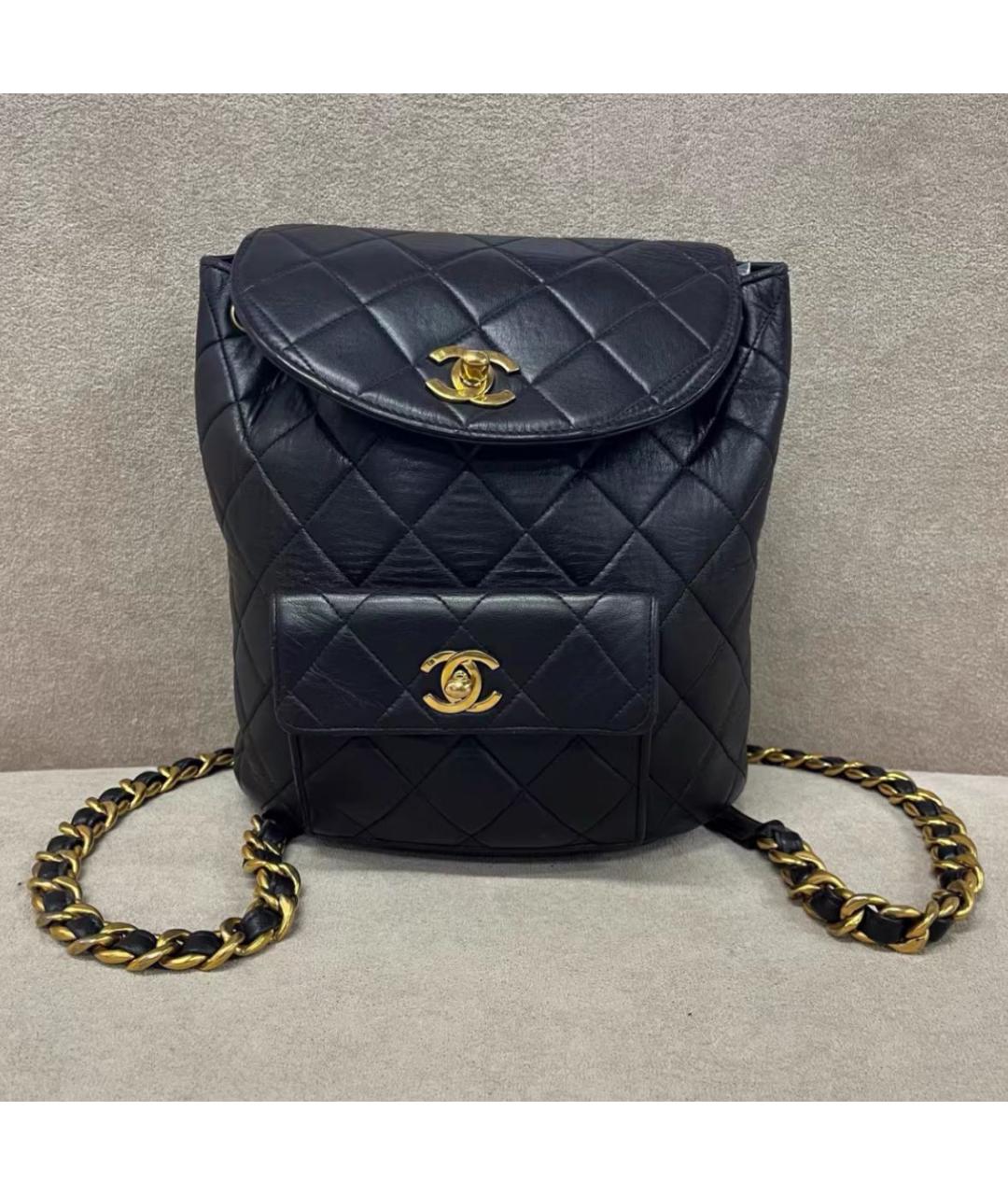 CHANEL Черный кожаный рюкзак, фото 5