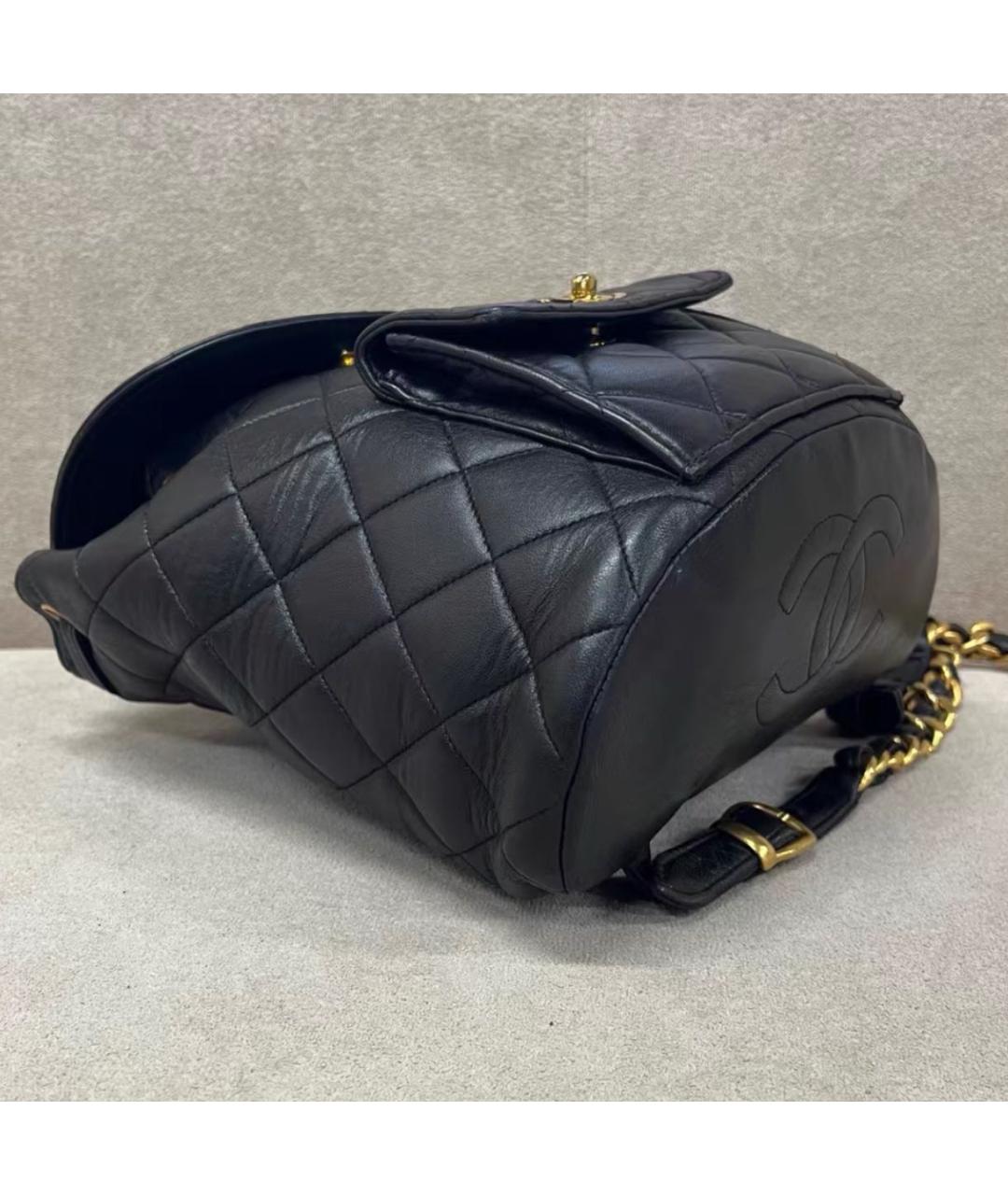 CHANEL Черный кожаный рюкзак, фото 4