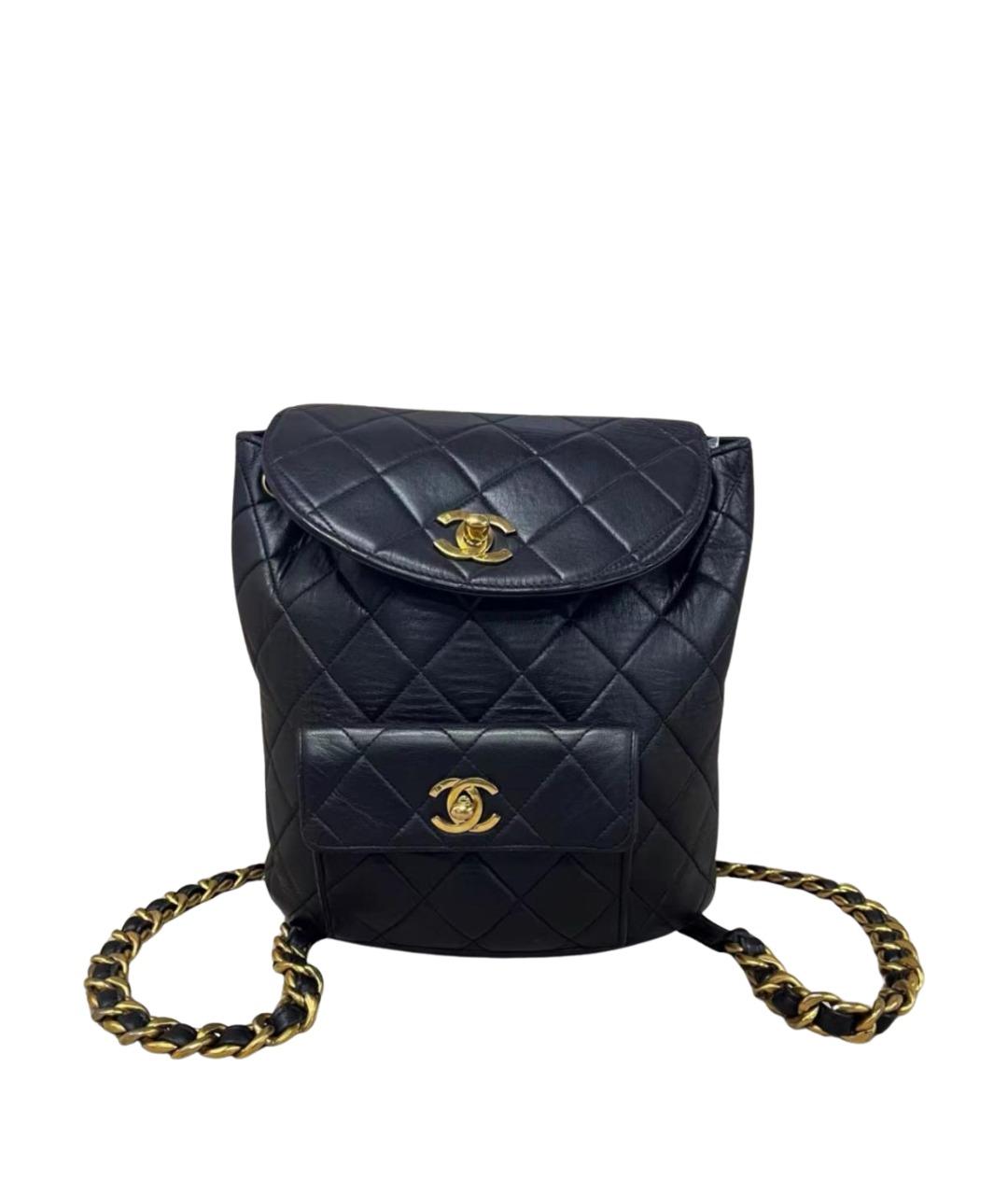 CHANEL Черный кожаный рюкзак, фото 1