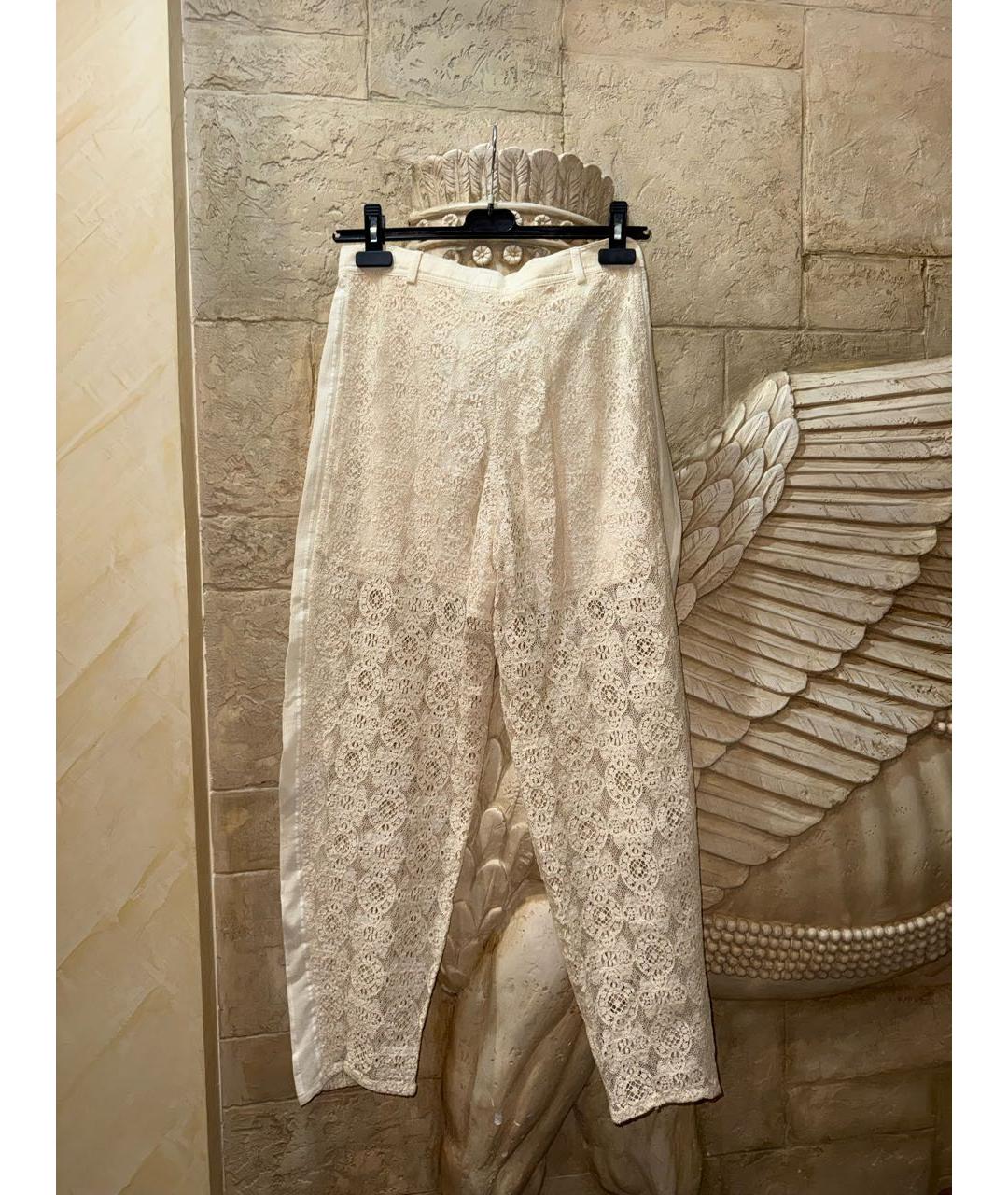 PHILOSOPHY Бежевые хлопковые прямые брюки, фото 2