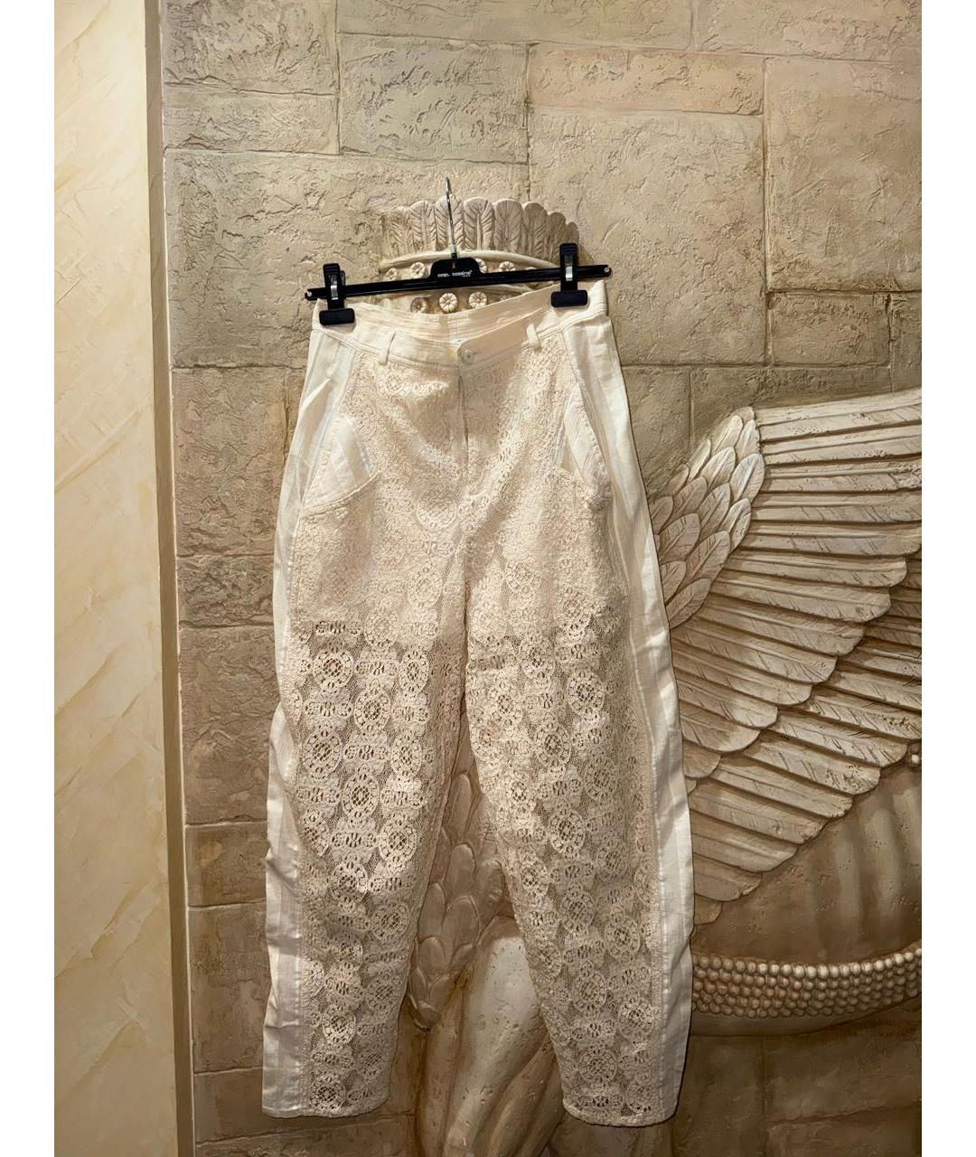 PHILOSOPHY Бежевые хлопковые прямые брюки, фото 5