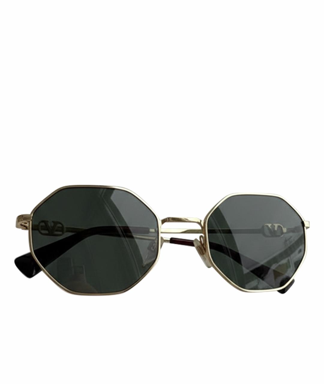 VALENTINO Золотые металлические солнцезащитные очки, фото 1