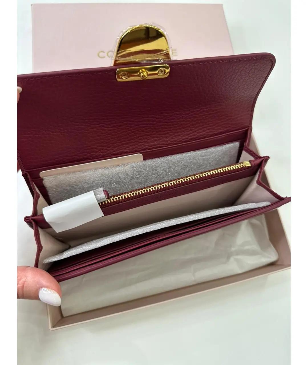 COCCINELLE Бордовый кожаный кошелек, фото 3