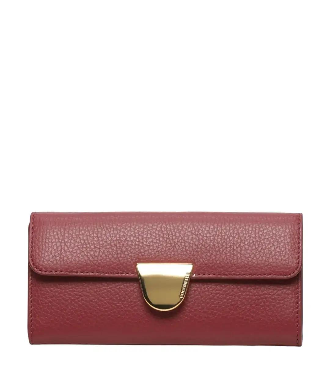 COCCINELLE Бордовый кожаный кошелек, фото 1