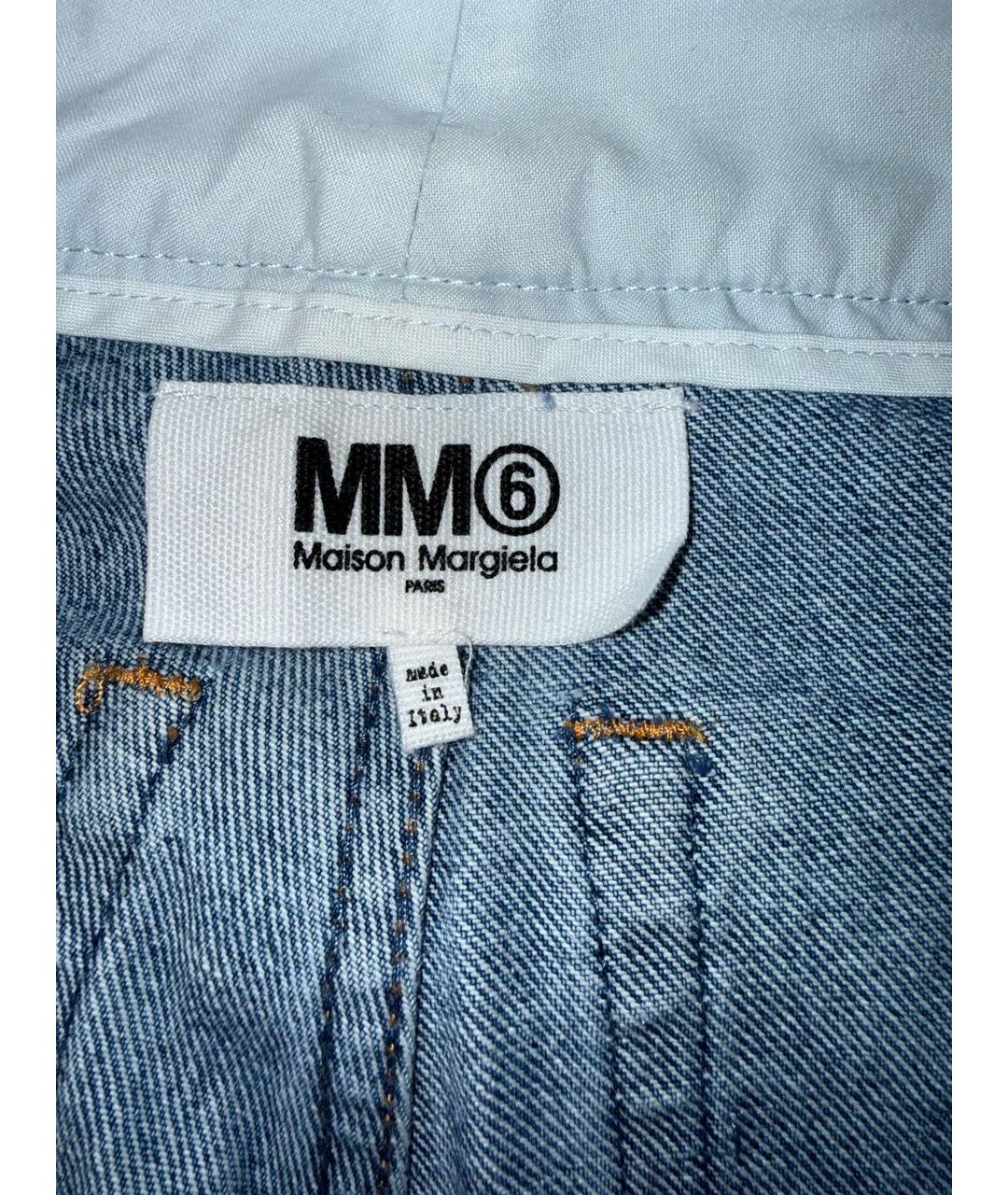 MM6 MAISON MARGIELA Синие хлопковые прямые джинсы, фото 3