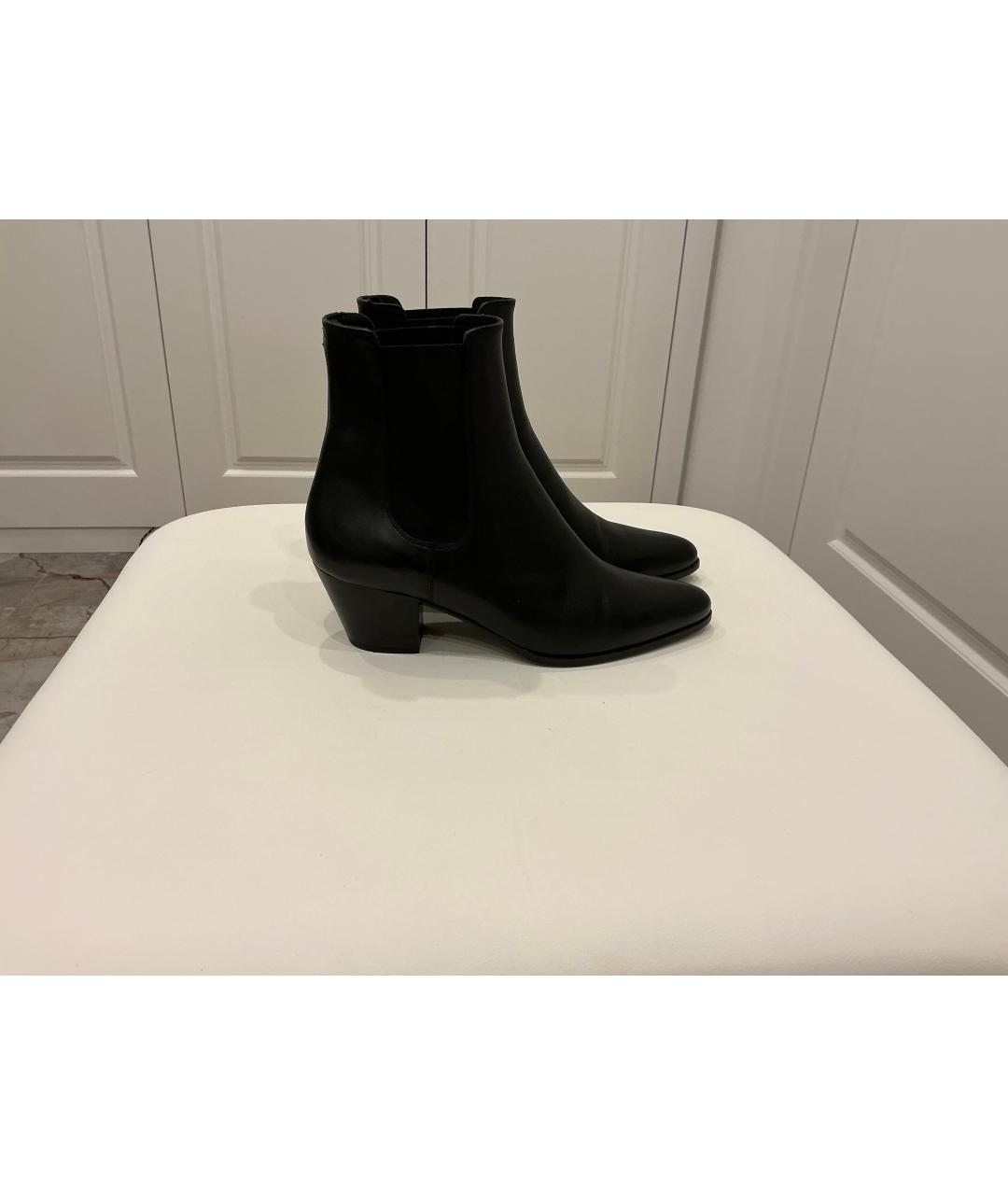 CELINE Черные кожаные ботильоны, фото 4