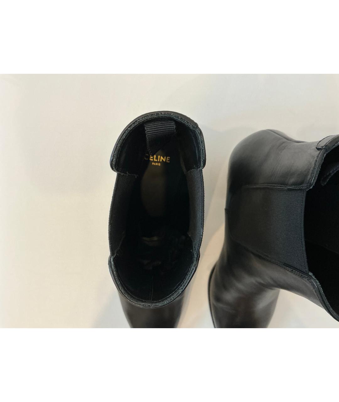 CELINE Черные кожаные ботильоны, фото 3