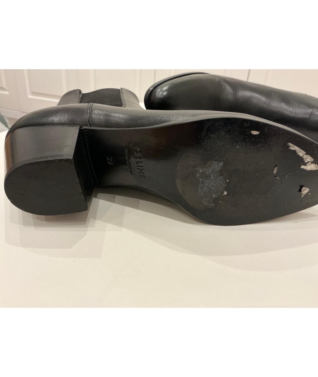 CELINE Черные кожаные ботильоны, фото 5