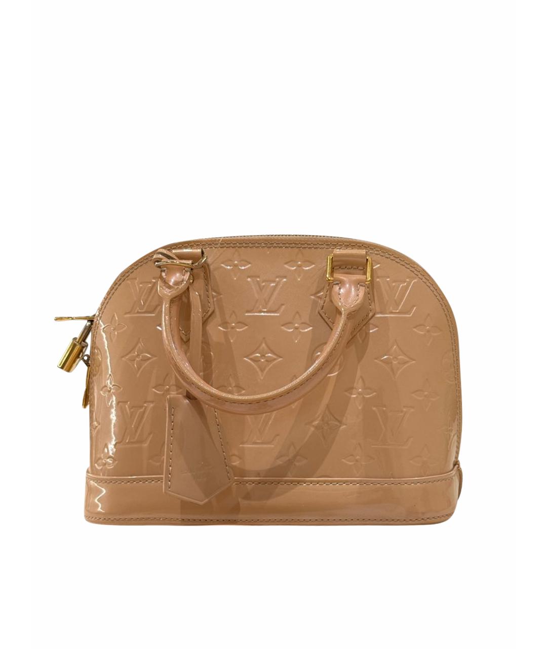 LOUIS VUITTON Бежевая сумка с короткими ручками из лакированной кожи, фото 1