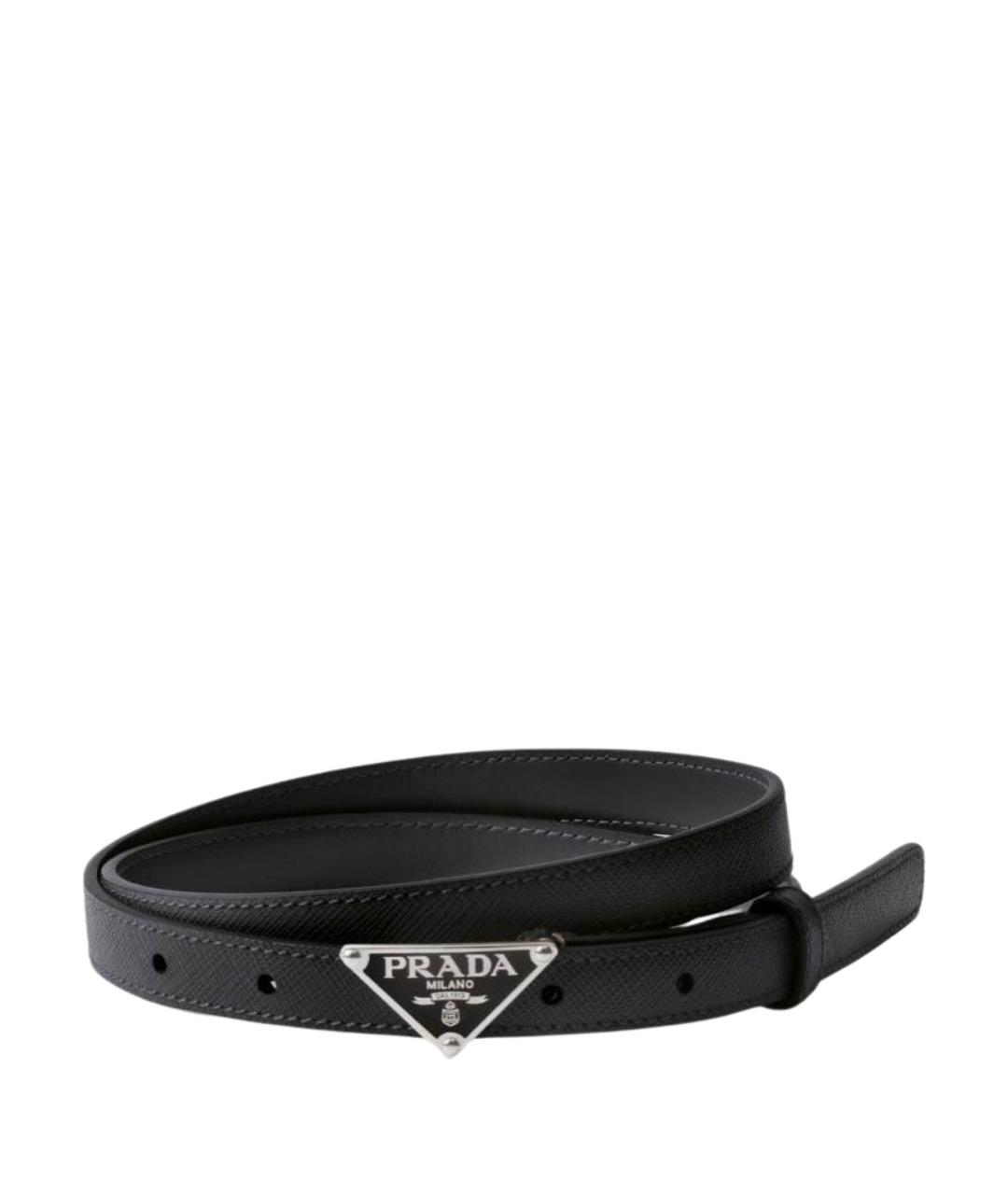 PRADA Черный кожаный ремень, фото 1